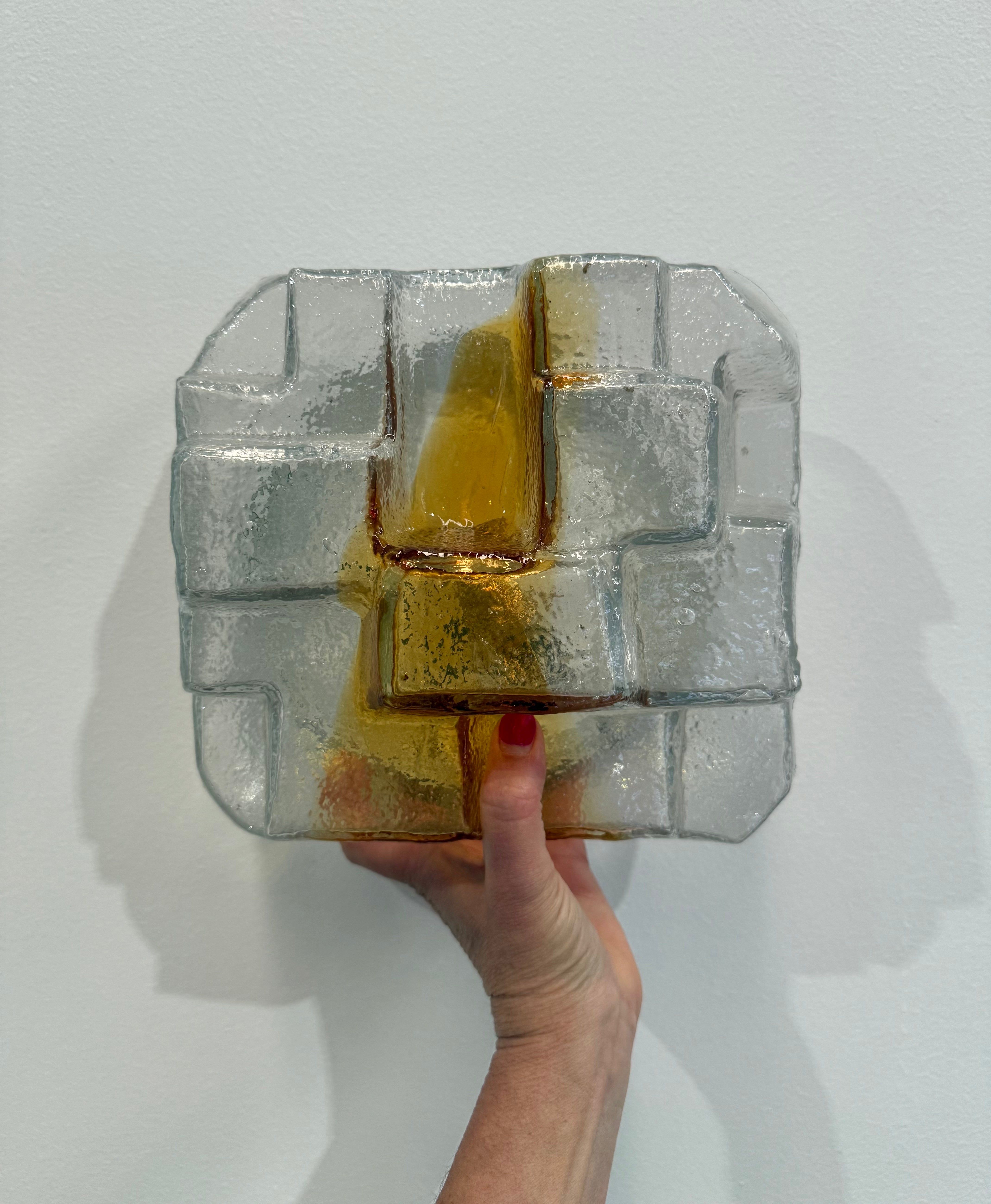 Pair of Italian Murano “Cubo” Wall Lights by Mazzega