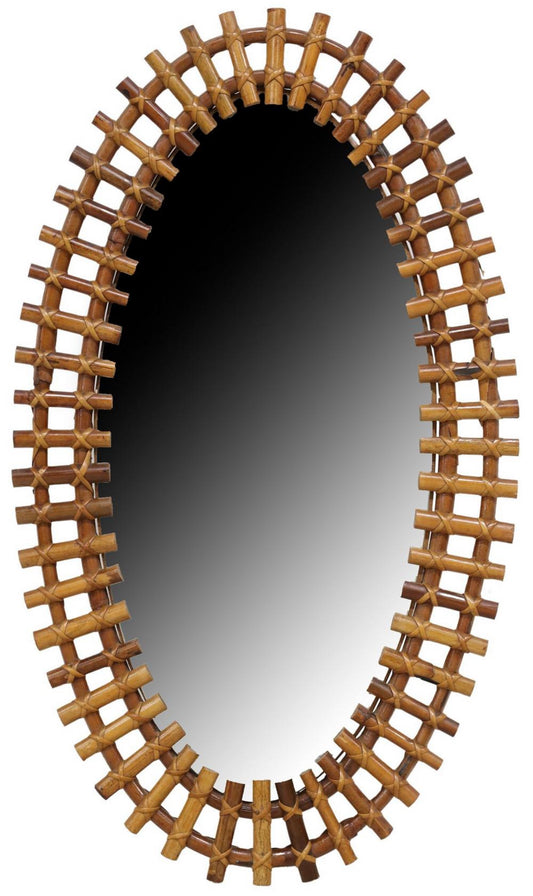 PRE ORDER: Italian Bamboo Mirror by Olaf Von Bohr for Bonacina