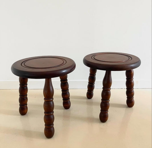 Vintage French Dudouyt Style Tabouret - One Available