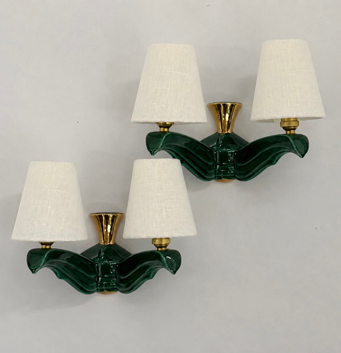 Pair of 1950’s French Ceramic Wall Lights