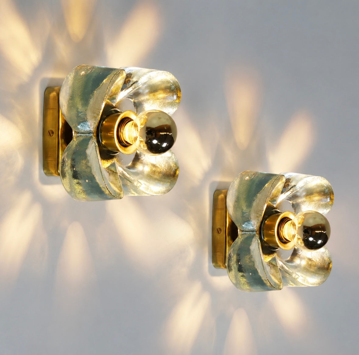 Pair of Murano Glass Wall Lights by Sische