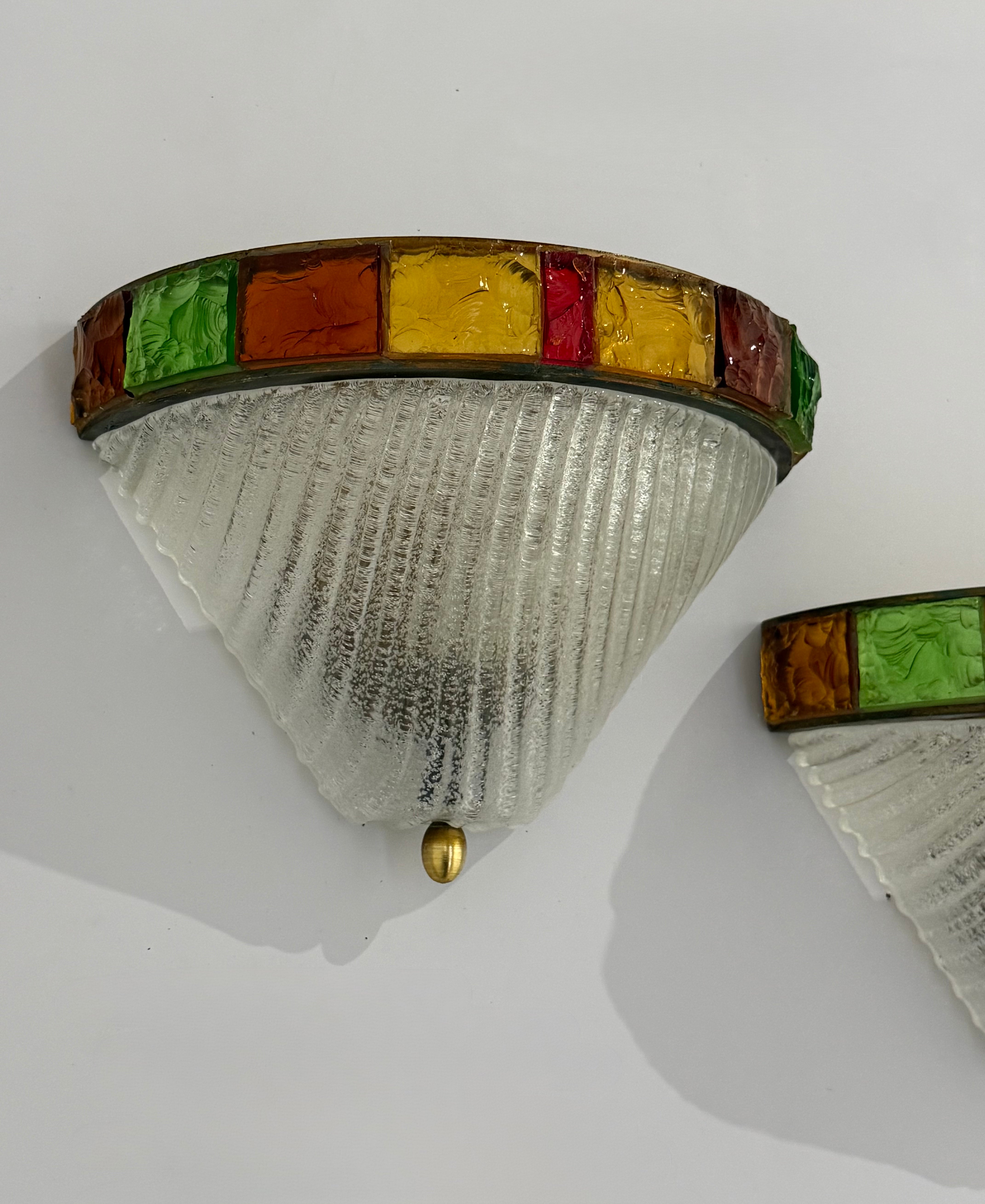 Pair of Murano Wall Lights by Poliarte