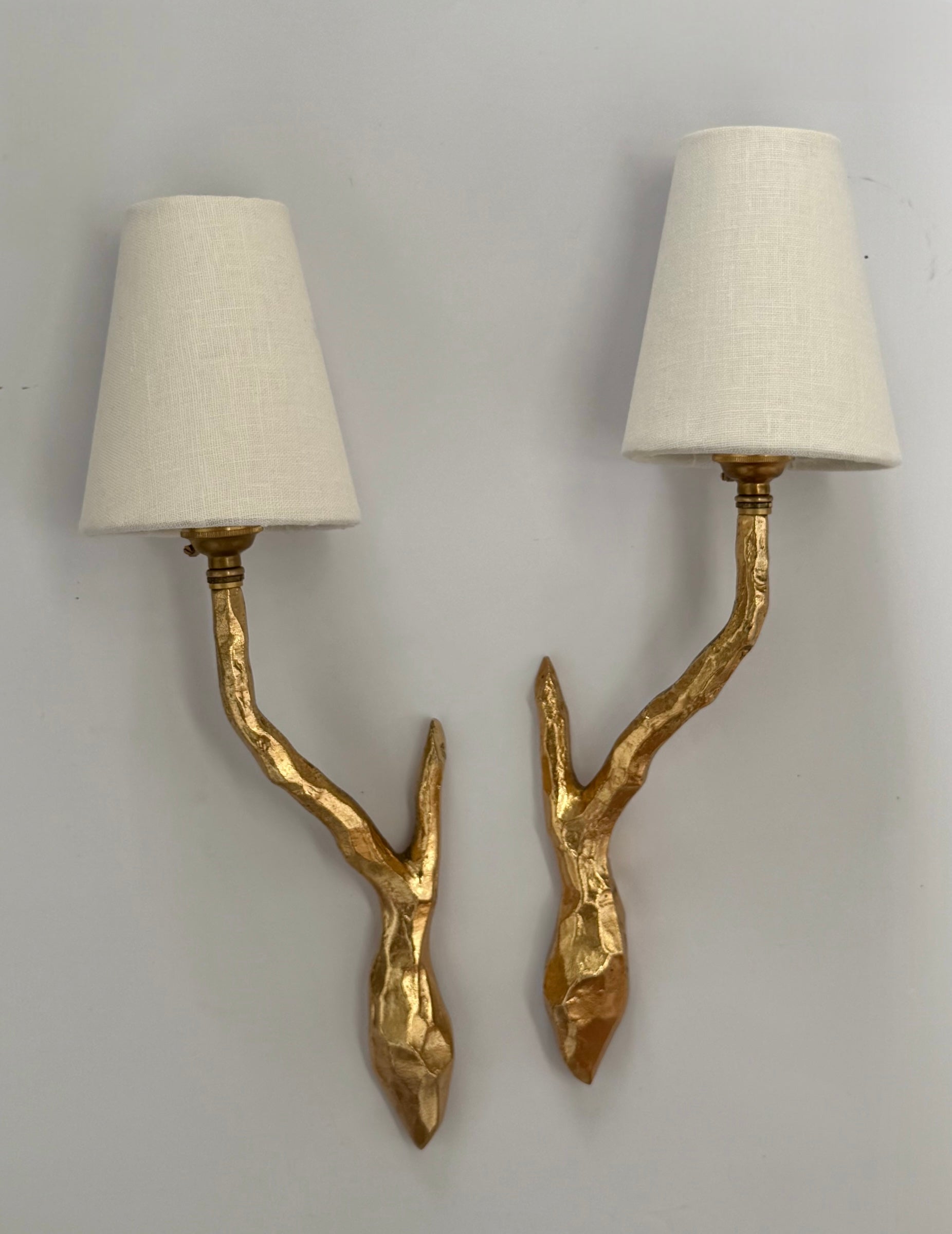 Pair of French Bronze Wall Lights by Maison Arlus
