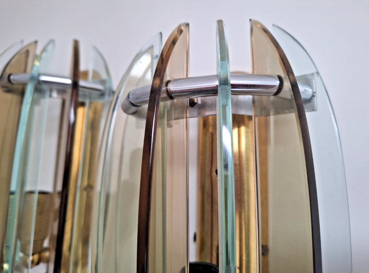 Pair of Murano Glass Wall Lights by VECA