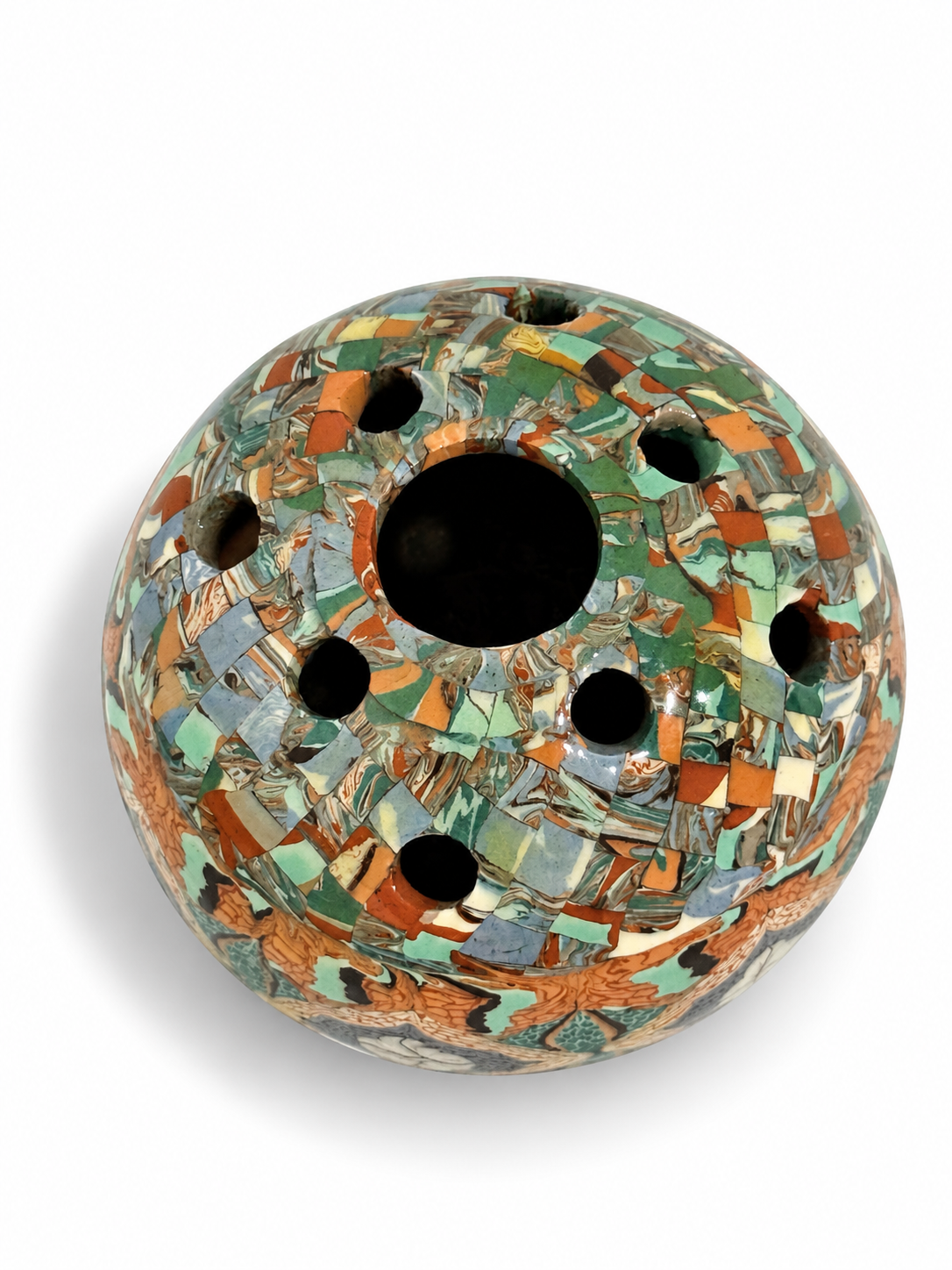 French Mosaic Ceramic Bud Vase by Jean Gerbino