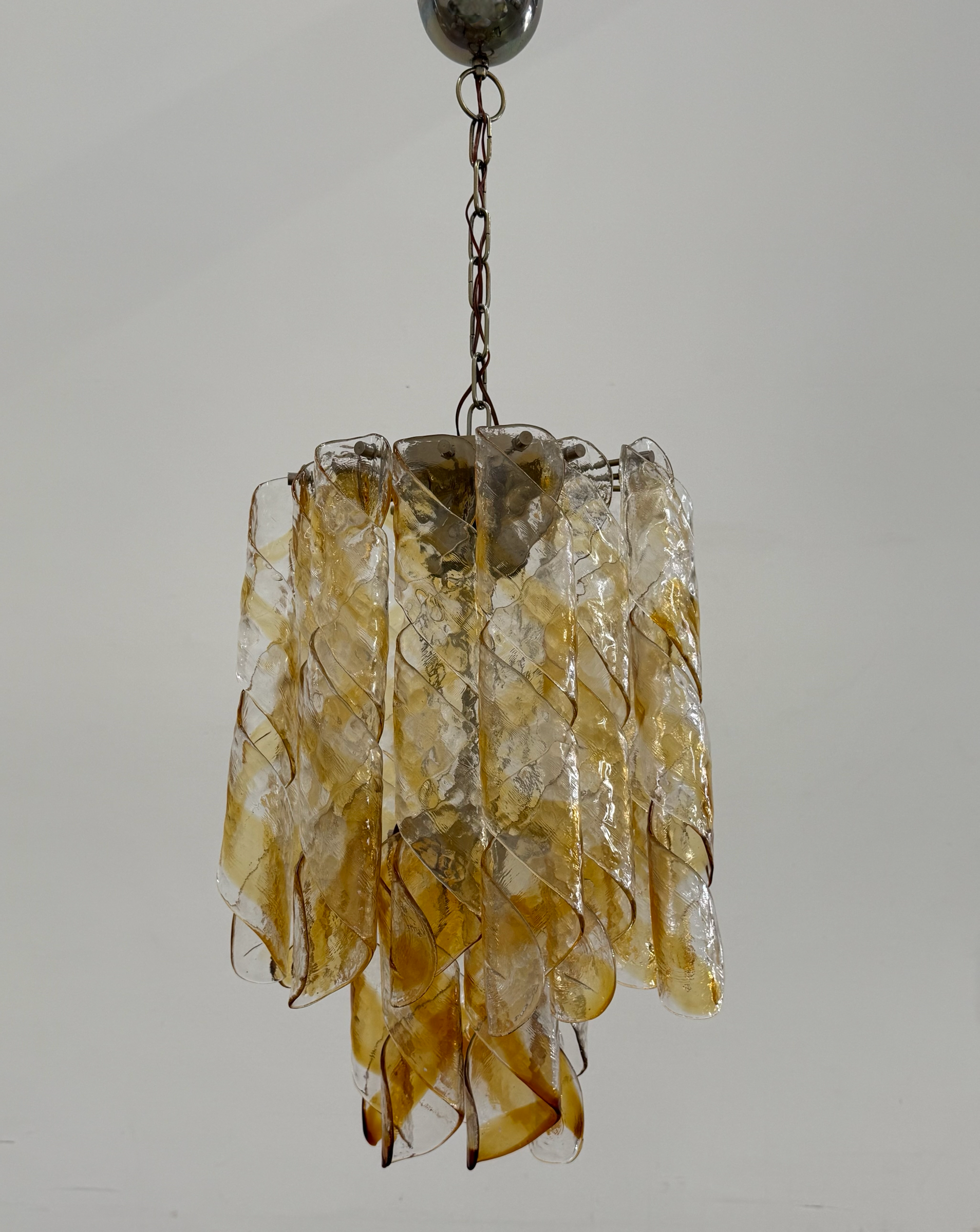 Murano ‘Torciglione’ Glass Chandelier by AV Mazzega