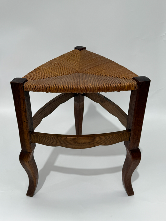 Vintage French Straw Tabouret - Two Available