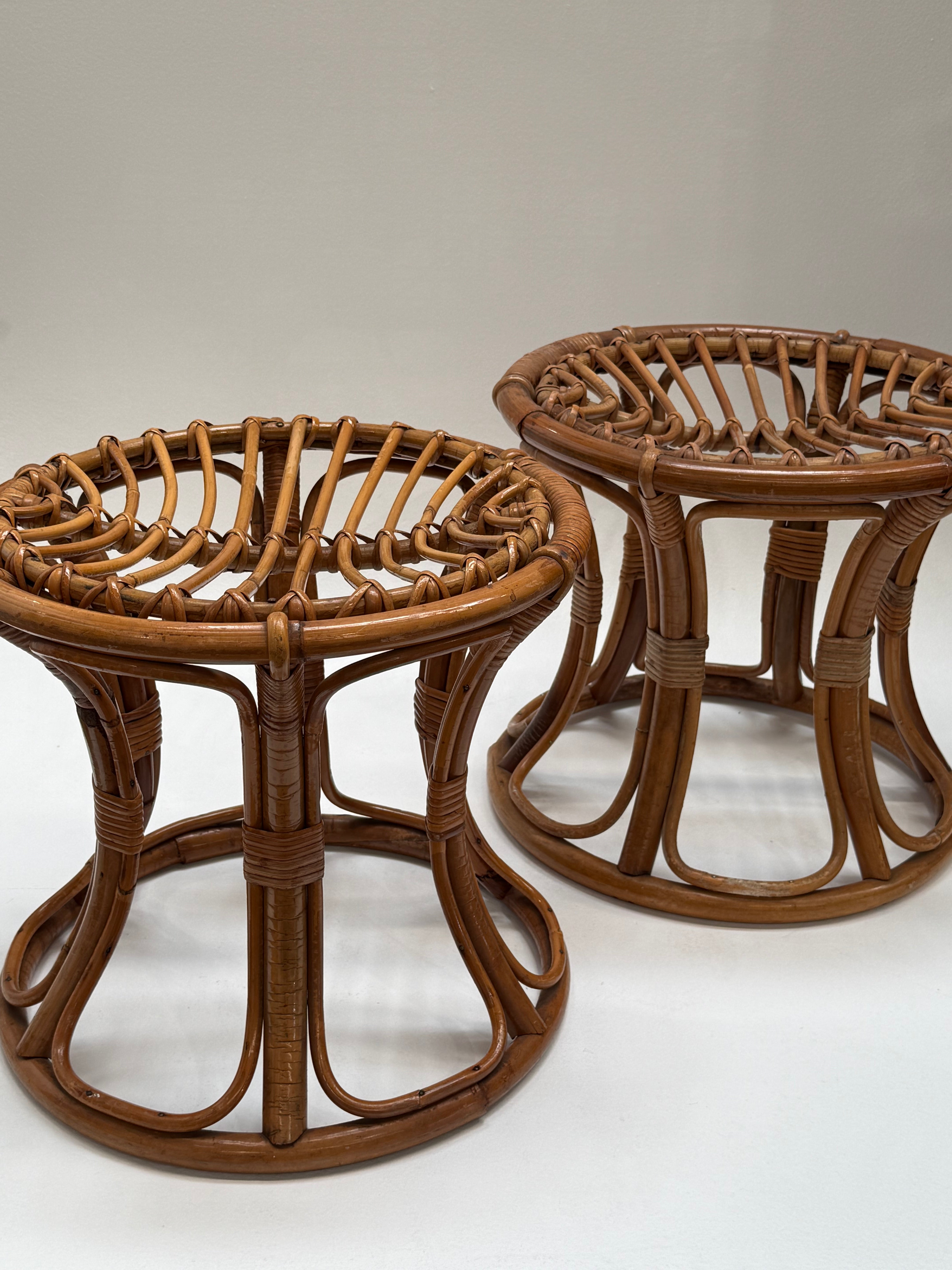 Italian Bamboo Stool by Franco Albini - Two Available