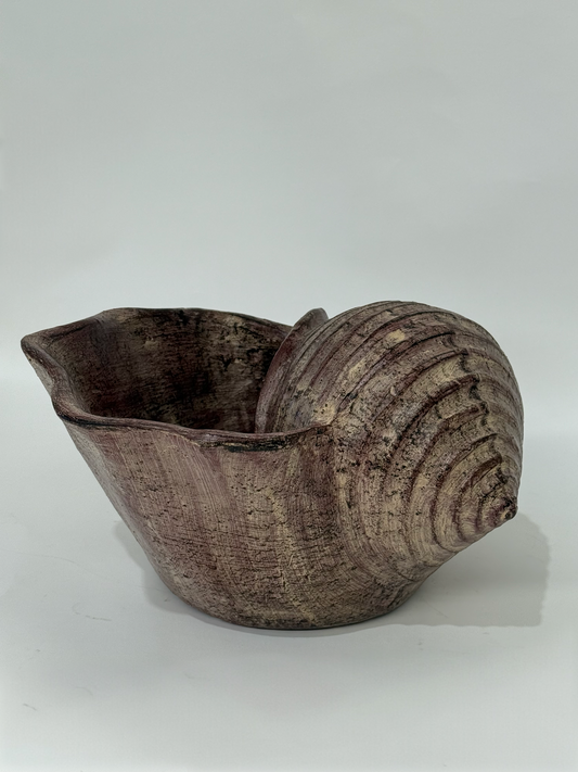 Large French Ceramic Shell Vase