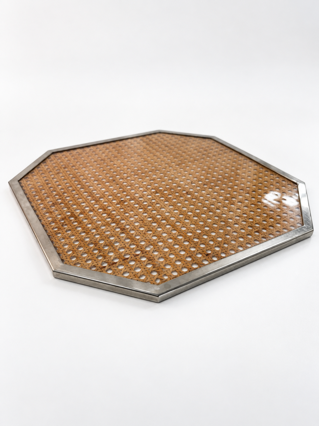 Italian Perspex & Rattan Tray