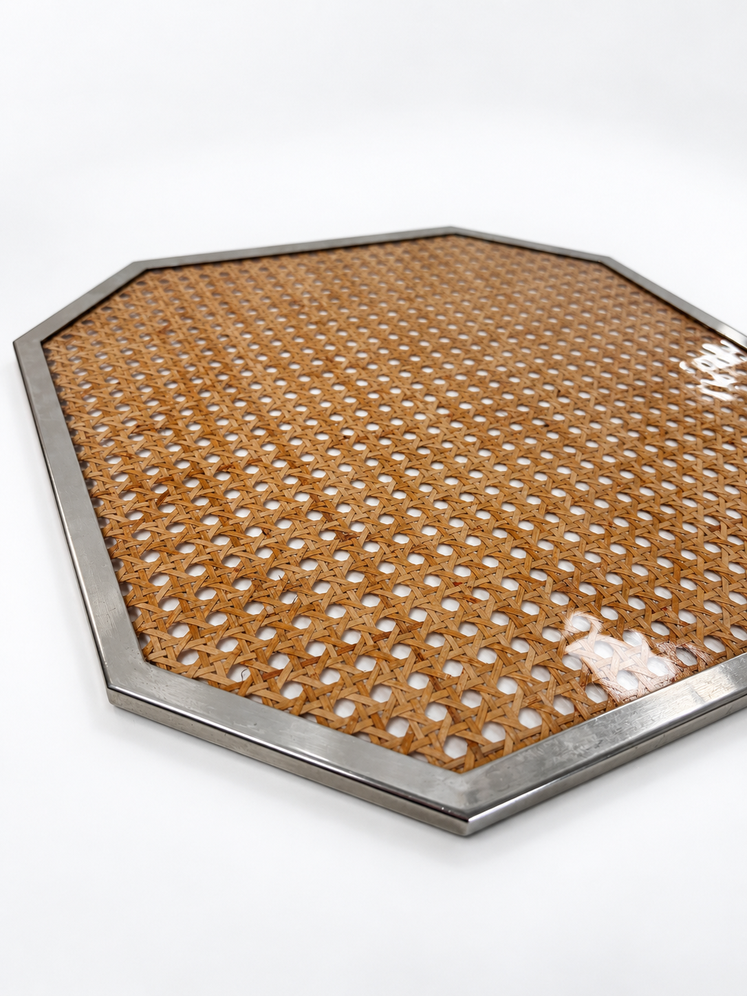 Italian Perspex & Rattan Tray