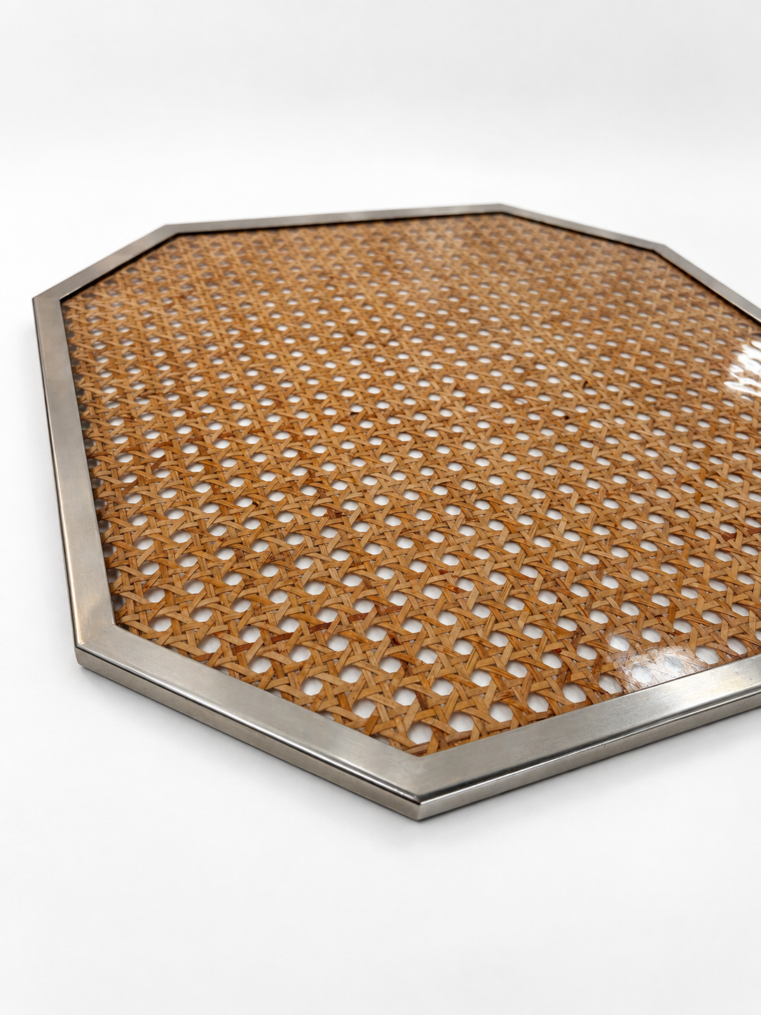 Italian Perspex & Rattan Tray