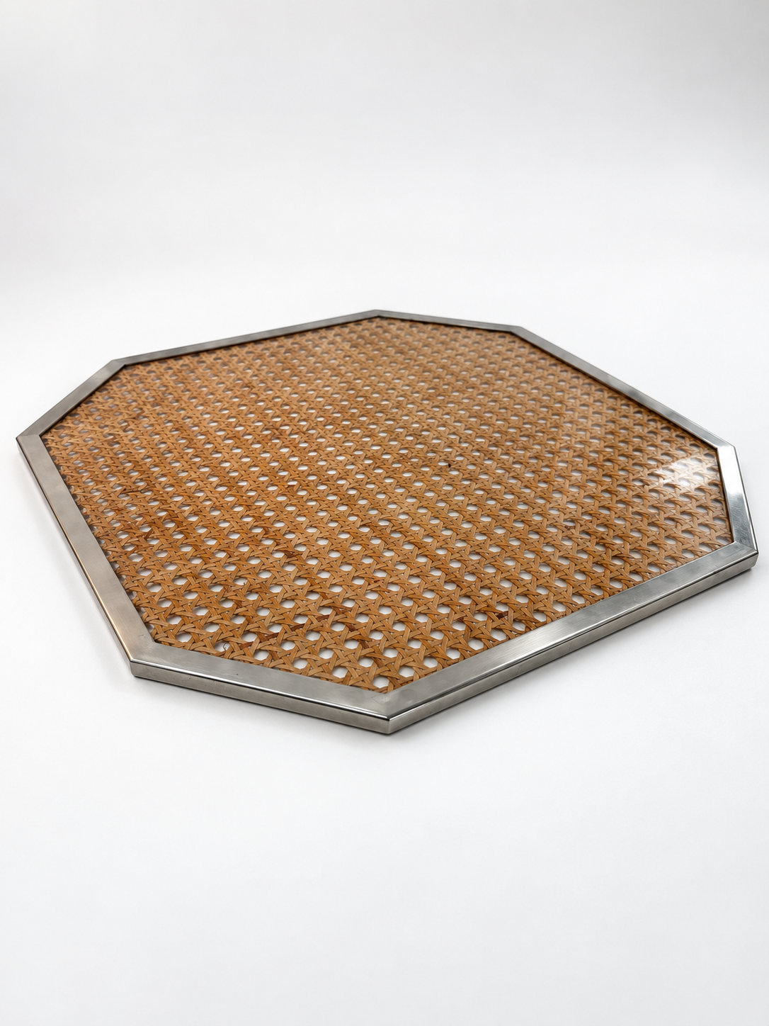 Italian Perspex & Rattan Tray