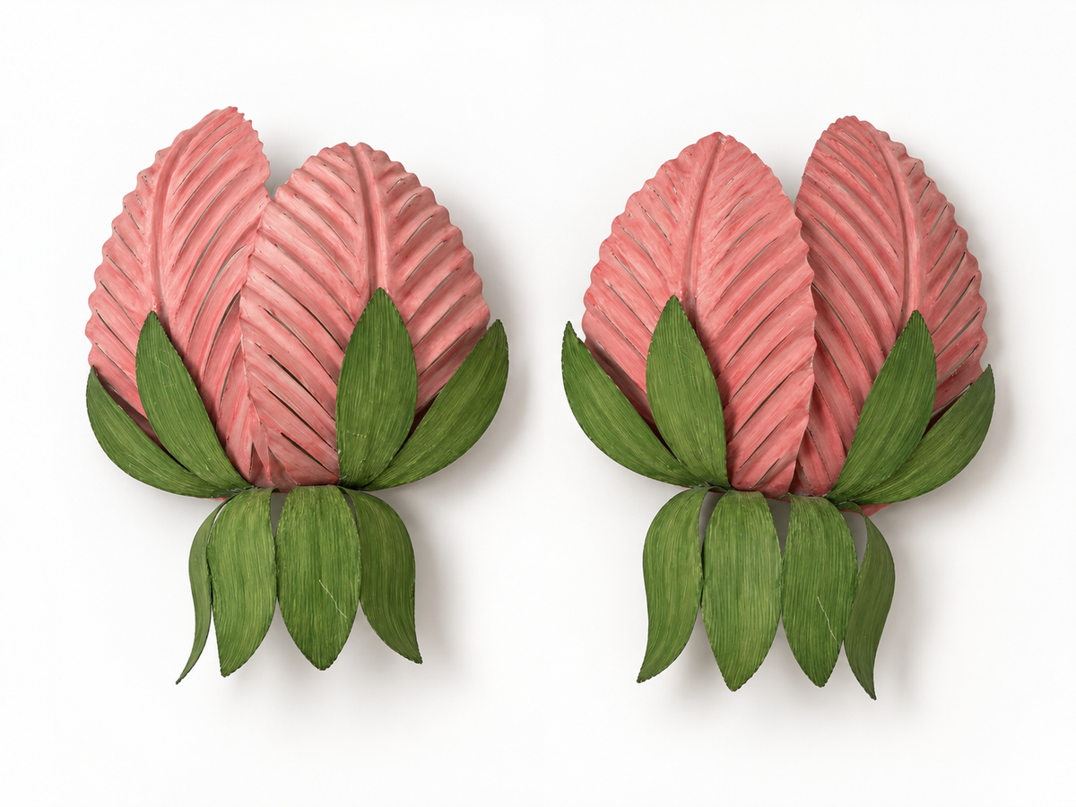 Pair of Floral Scones by Sergio Terzani for Holländer Leuchten