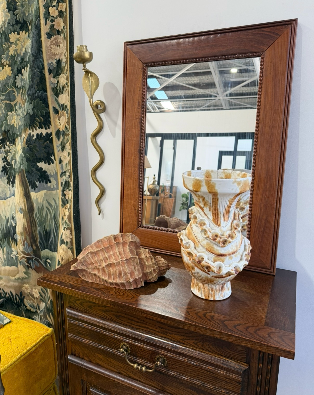 Vintage French Timber Mirror