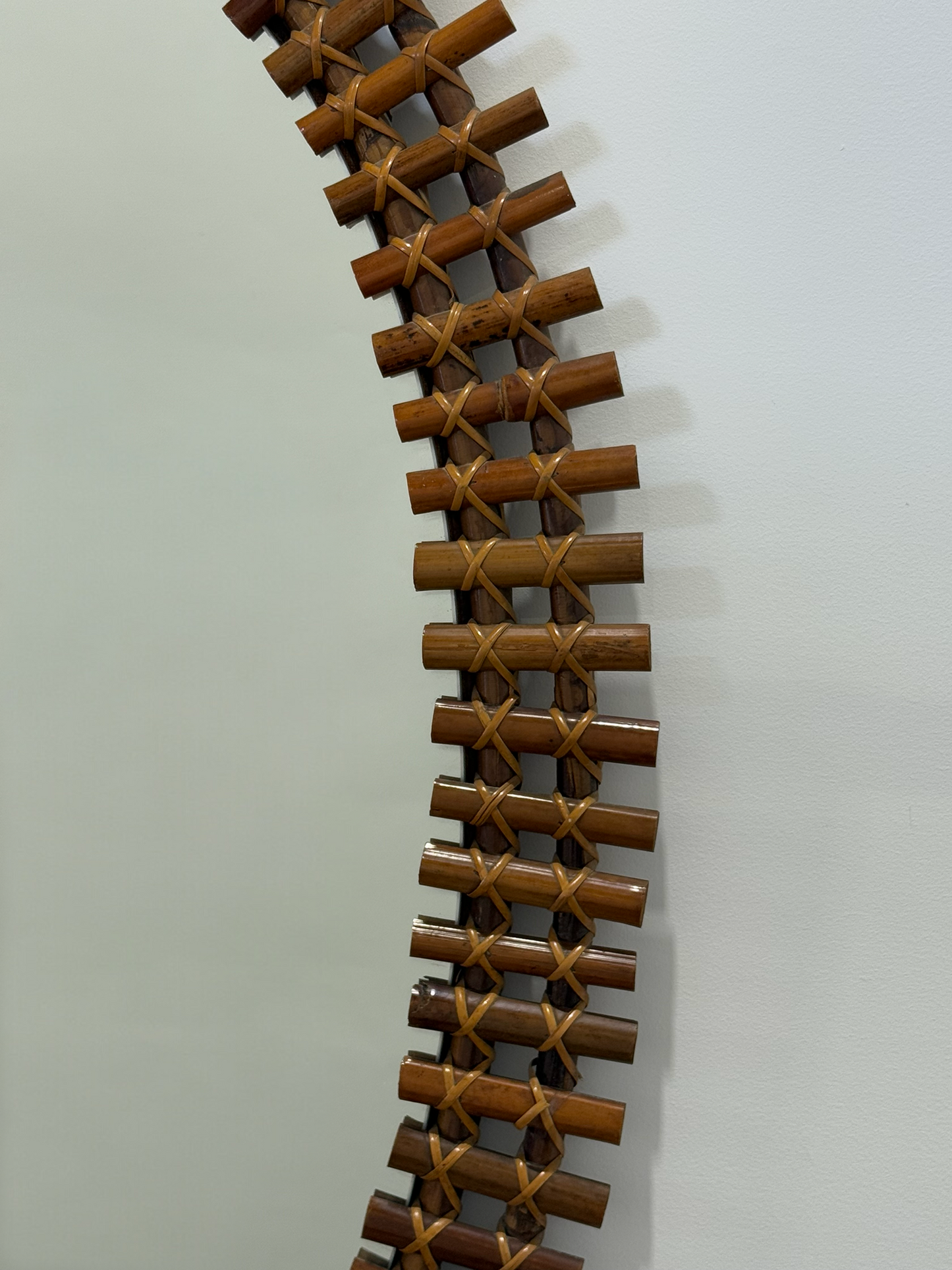 Italian Bamboo Mirror by Olaf Von Bohr for Bonacina