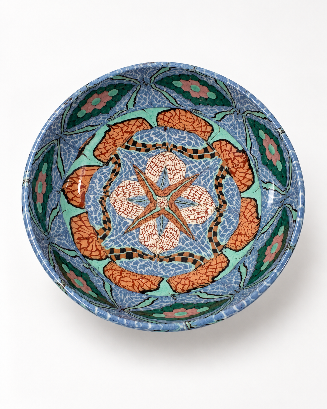 French Mosaic Ceramic Bowl by Jean Gerbino