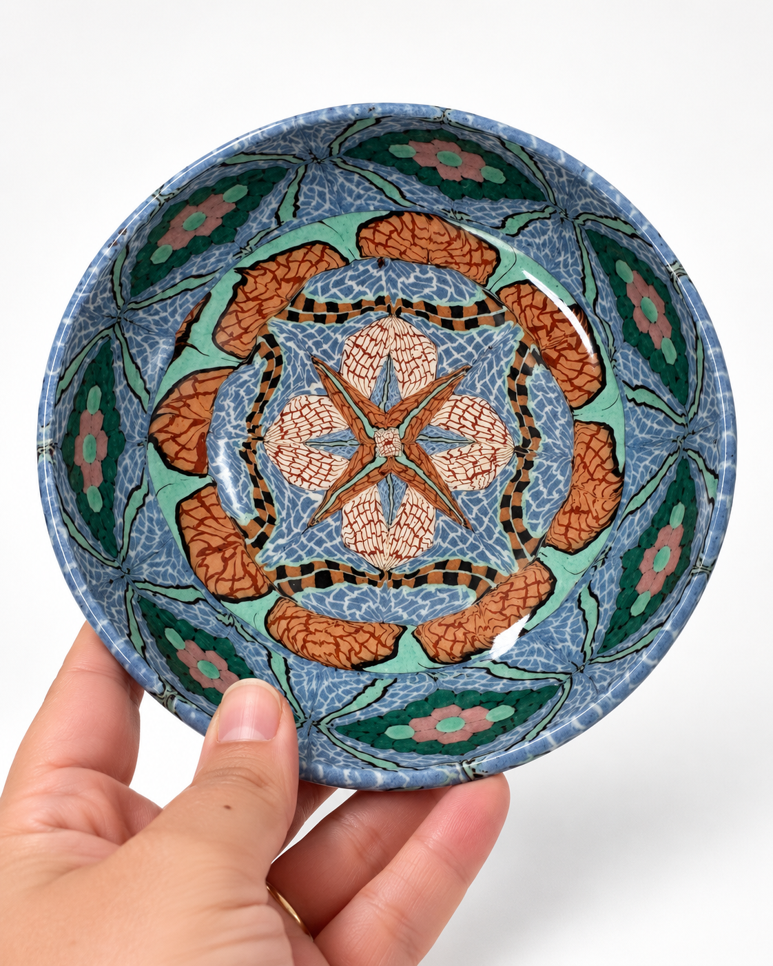 French Mosaic Ceramic Bowl by Jean Gerbino
