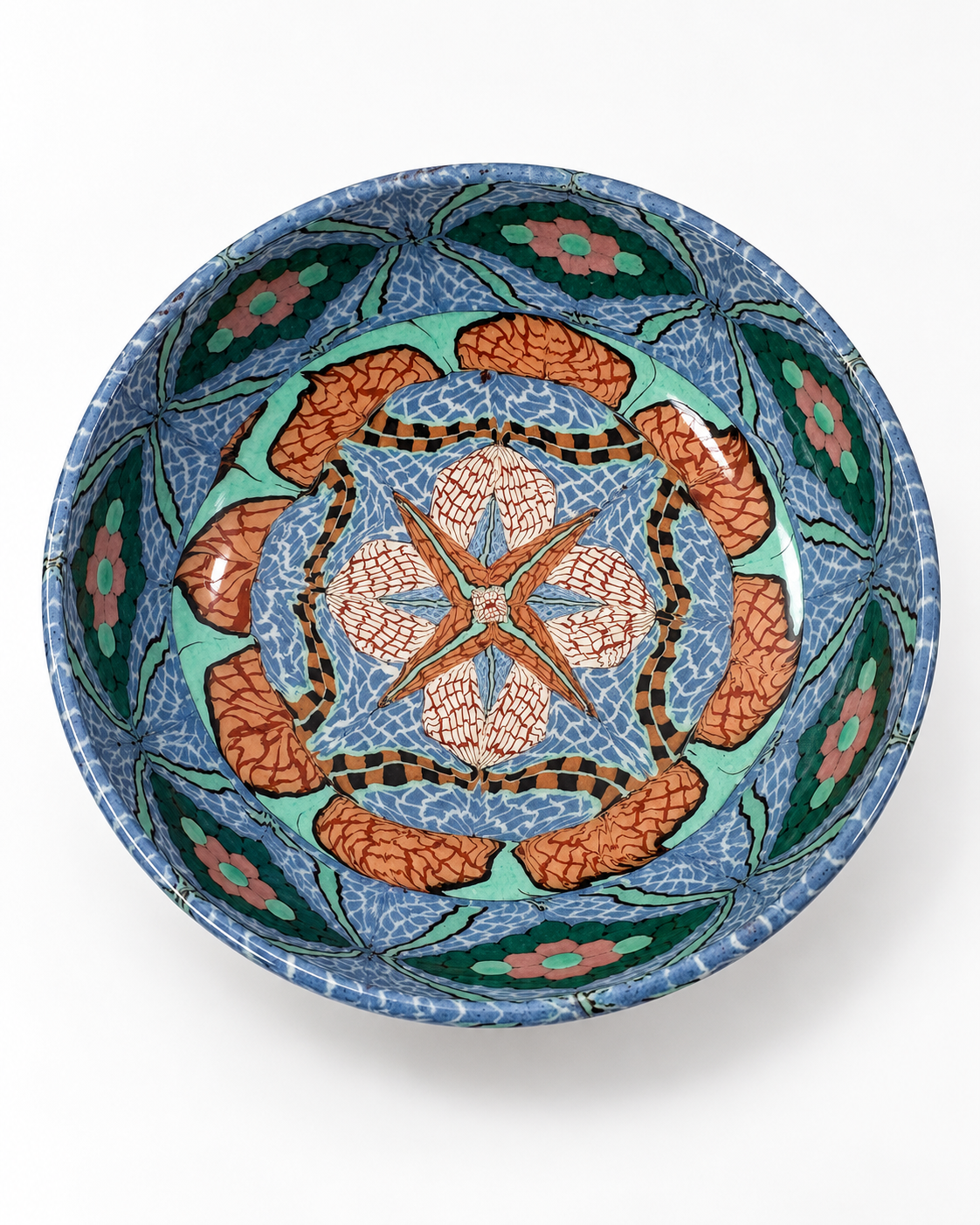 French Mosaic Ceramic Bowl by Jean Gerbino