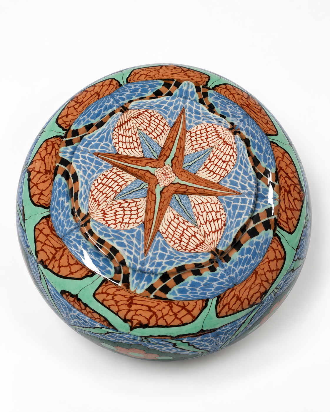 French Mosaic Ceramic Bowl by Jean Gerbino