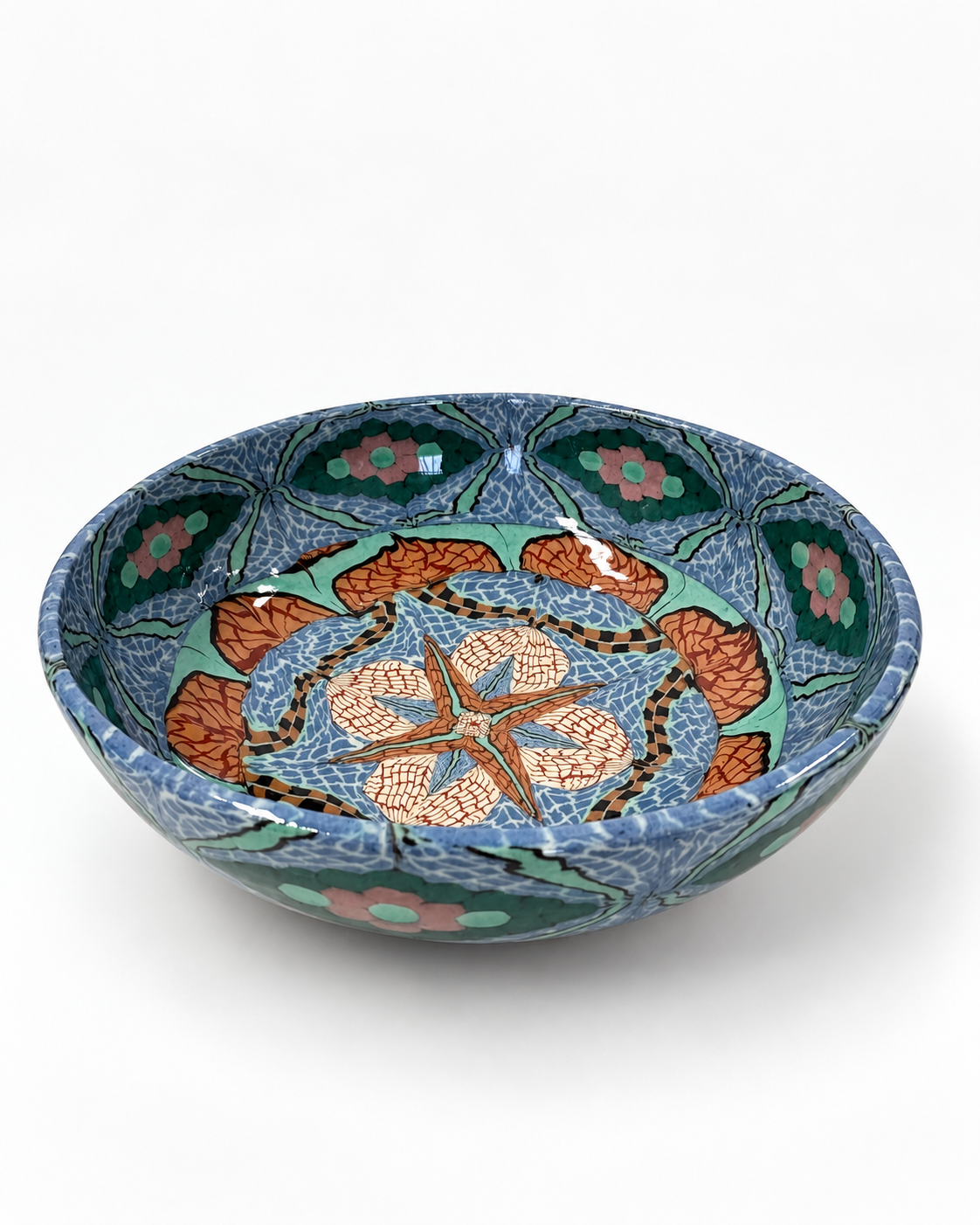 French Mosaic Ceramic Bowl by Jean Gerbino