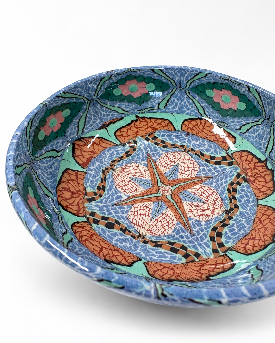 French Mosaic Ceramic Bowl by Jean Gerbino