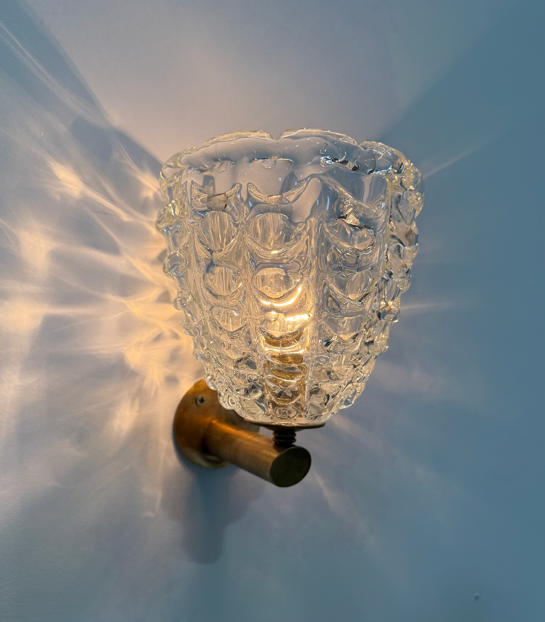 Vintage Draped Murano Wall Light by Barovier