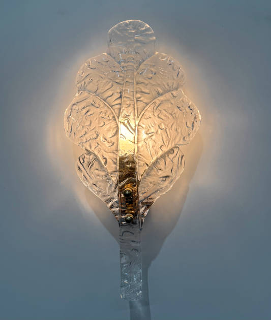 Murano Glass Leaf Wall Light - Four Available