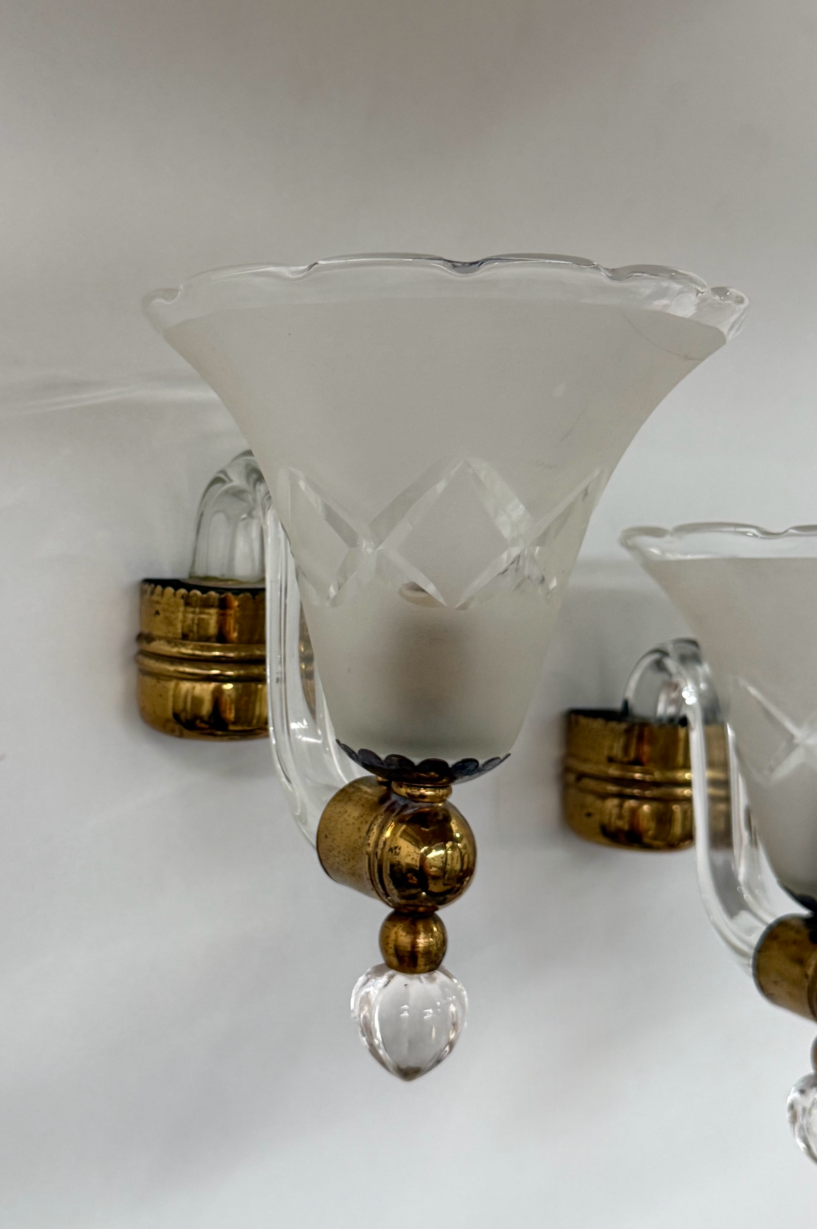 Pair of Murano Wall Lights by Barovier