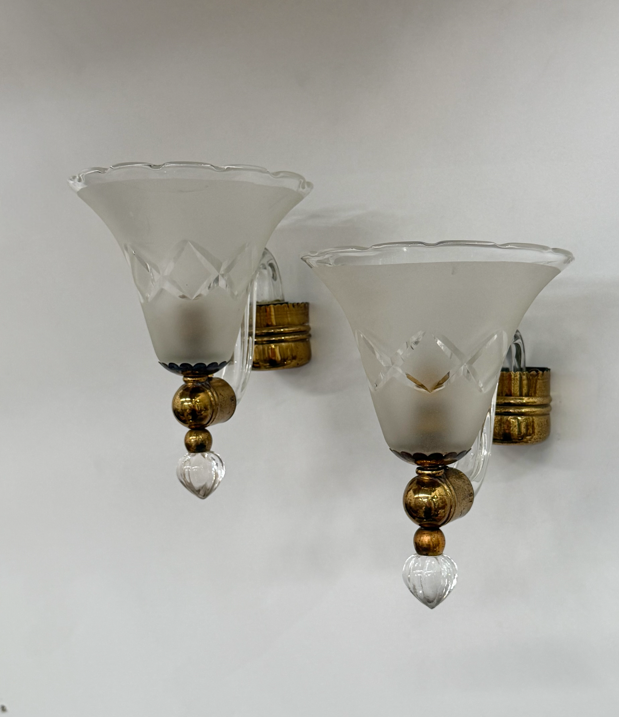 Pair of Murano Wall Lights by Barovier