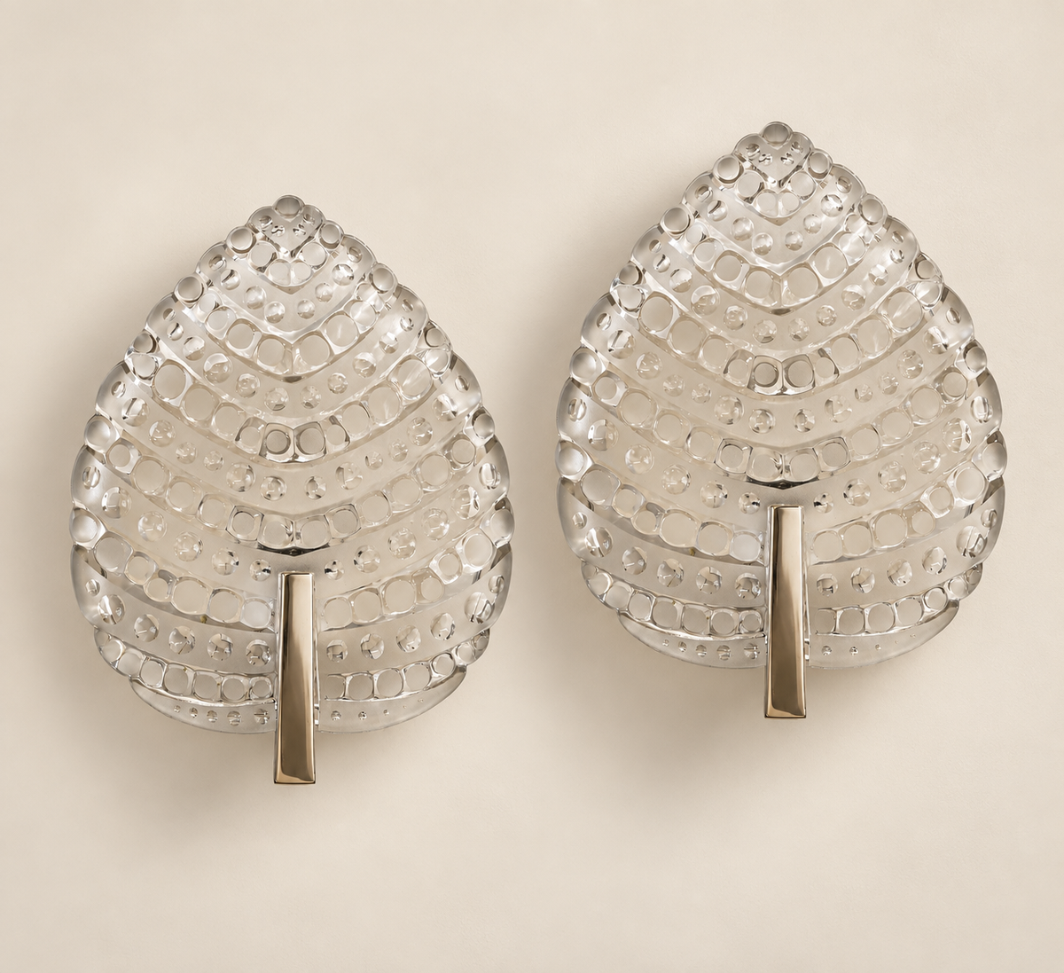 Pair of Vintage Leaf Wall Lights by Kaiser Leuchten, Circa 1960's