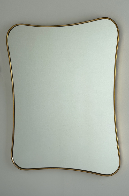 Vintage Italian Brass Ponti Mirror