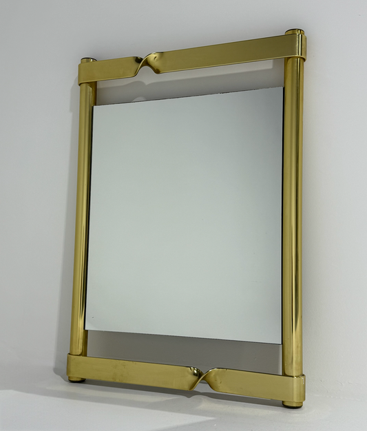 1970’s Italian Brass and Mirror by Luciano Frigerio