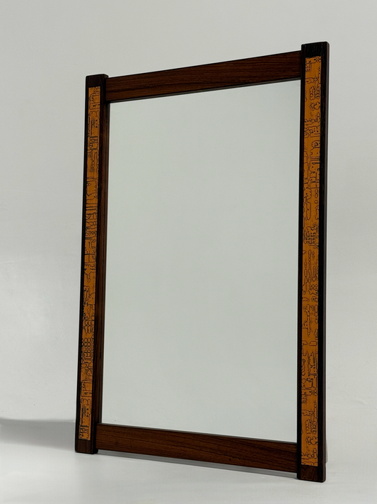Danish Rosewood and Copper Mirror