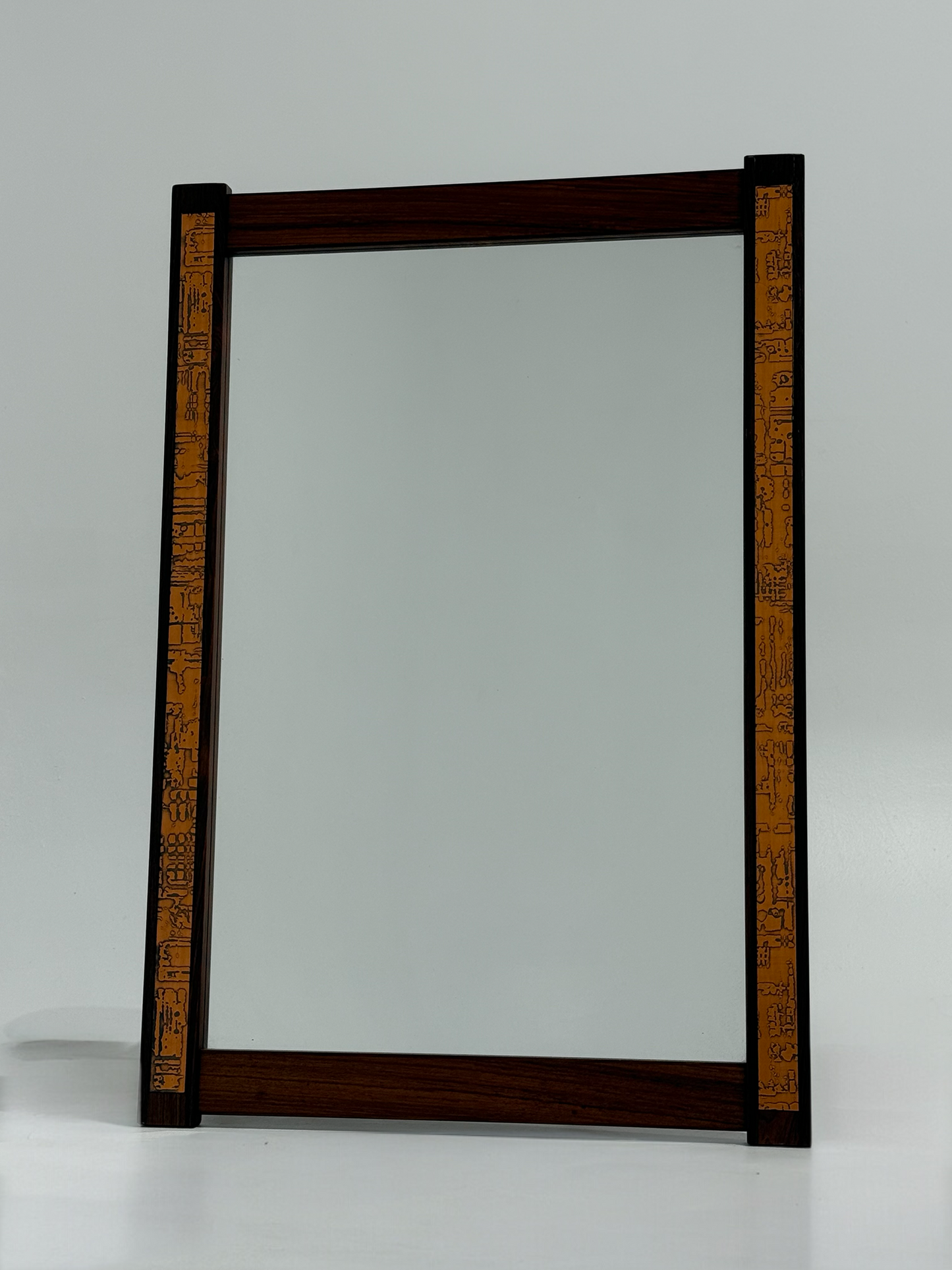 Danish Rosewood and Copper Mirror