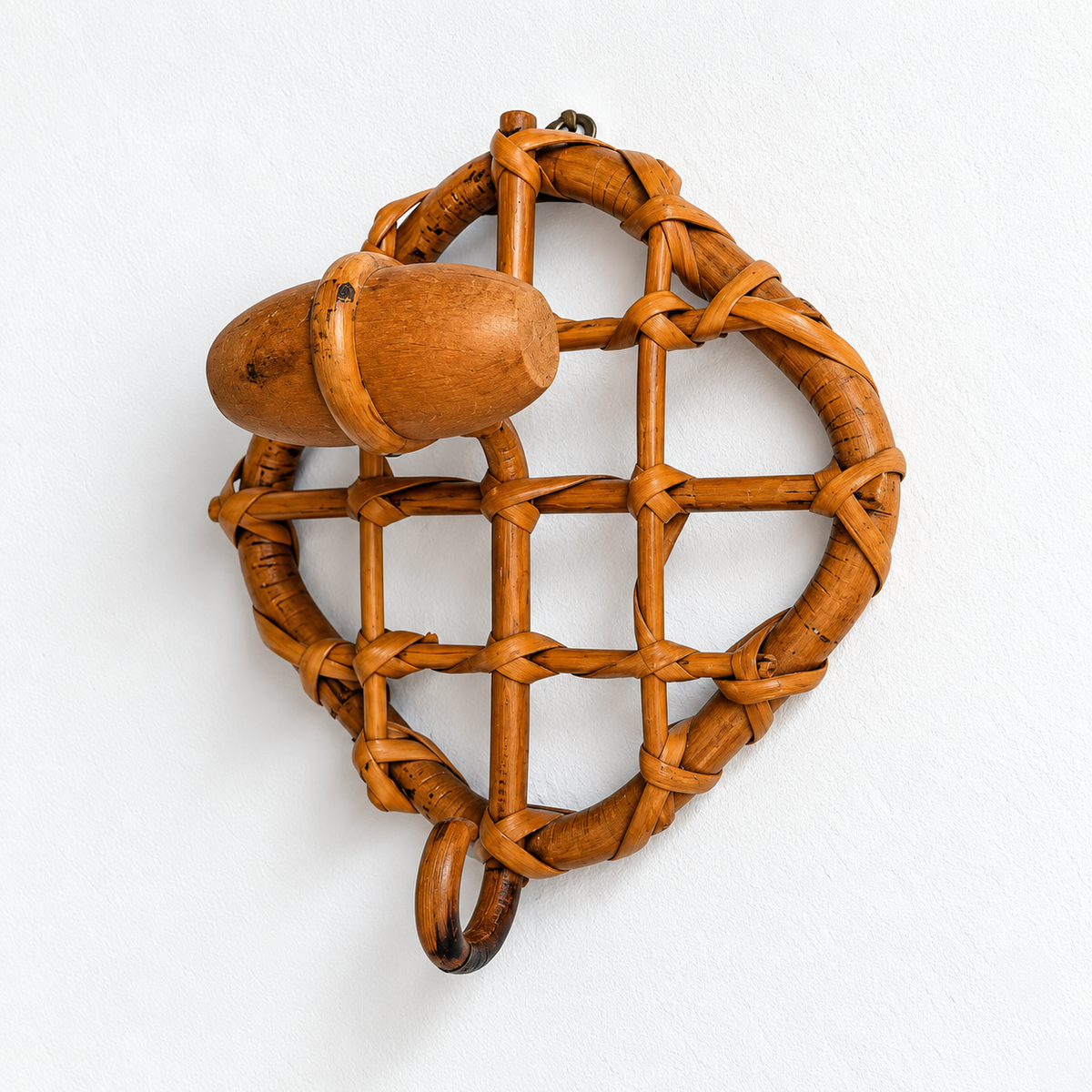 Italian Bamboo Coat Hook by Bonacina - Two Available