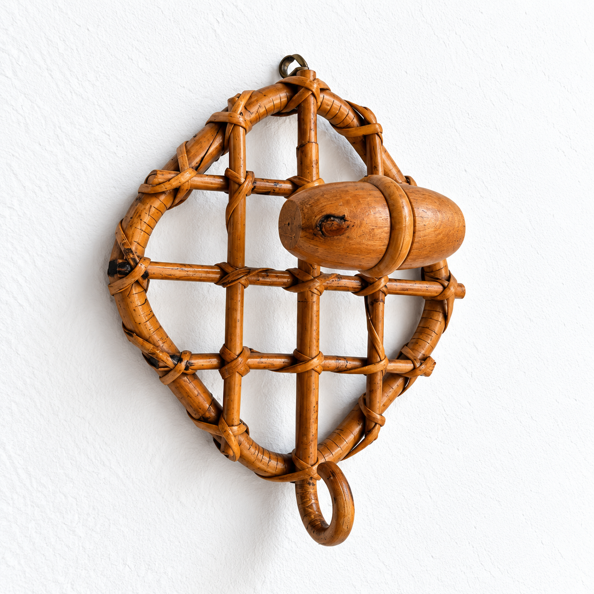 Italian Bamboo Coat Hook by Bonacina - Two Available