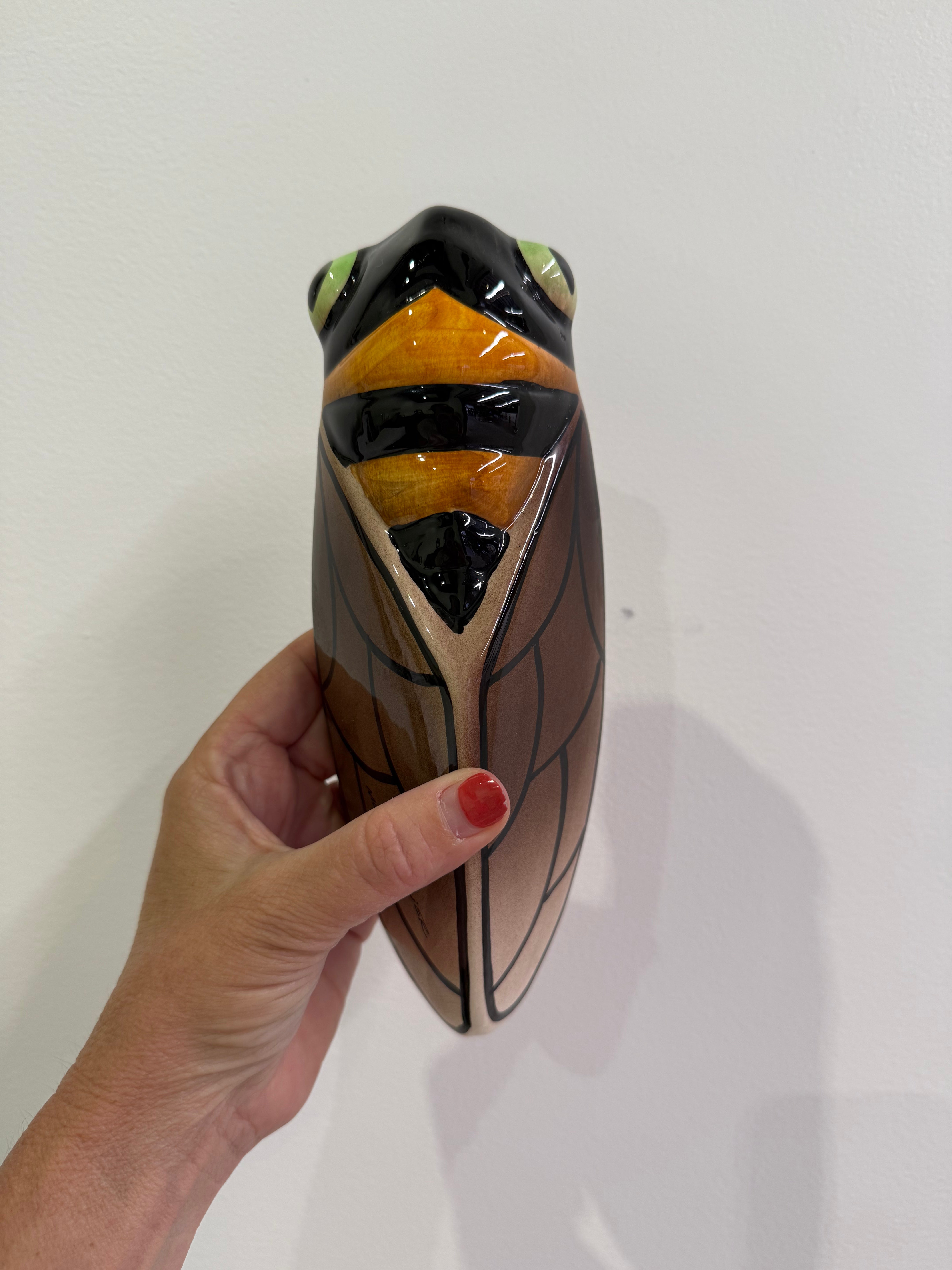 French Cigalle Ceramic Wall Vase