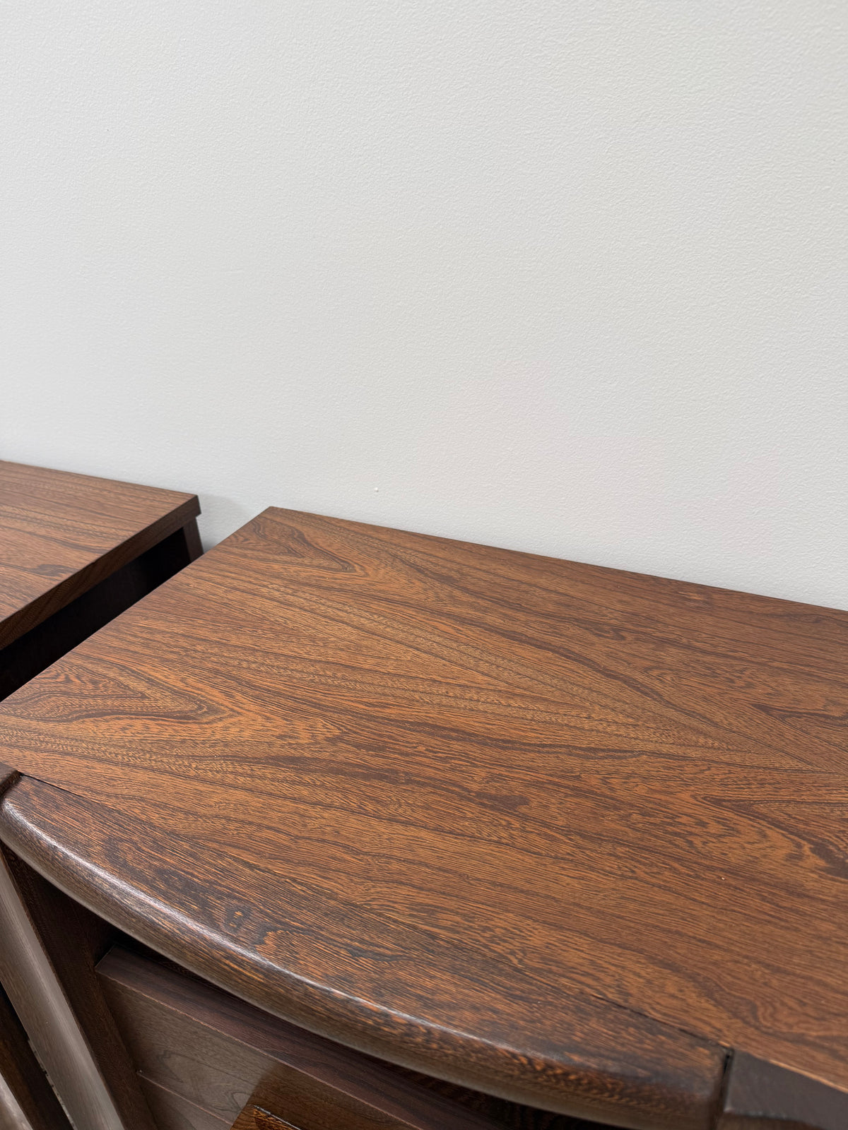 Pair of Elm Bedside Cabinets by Maison Regain