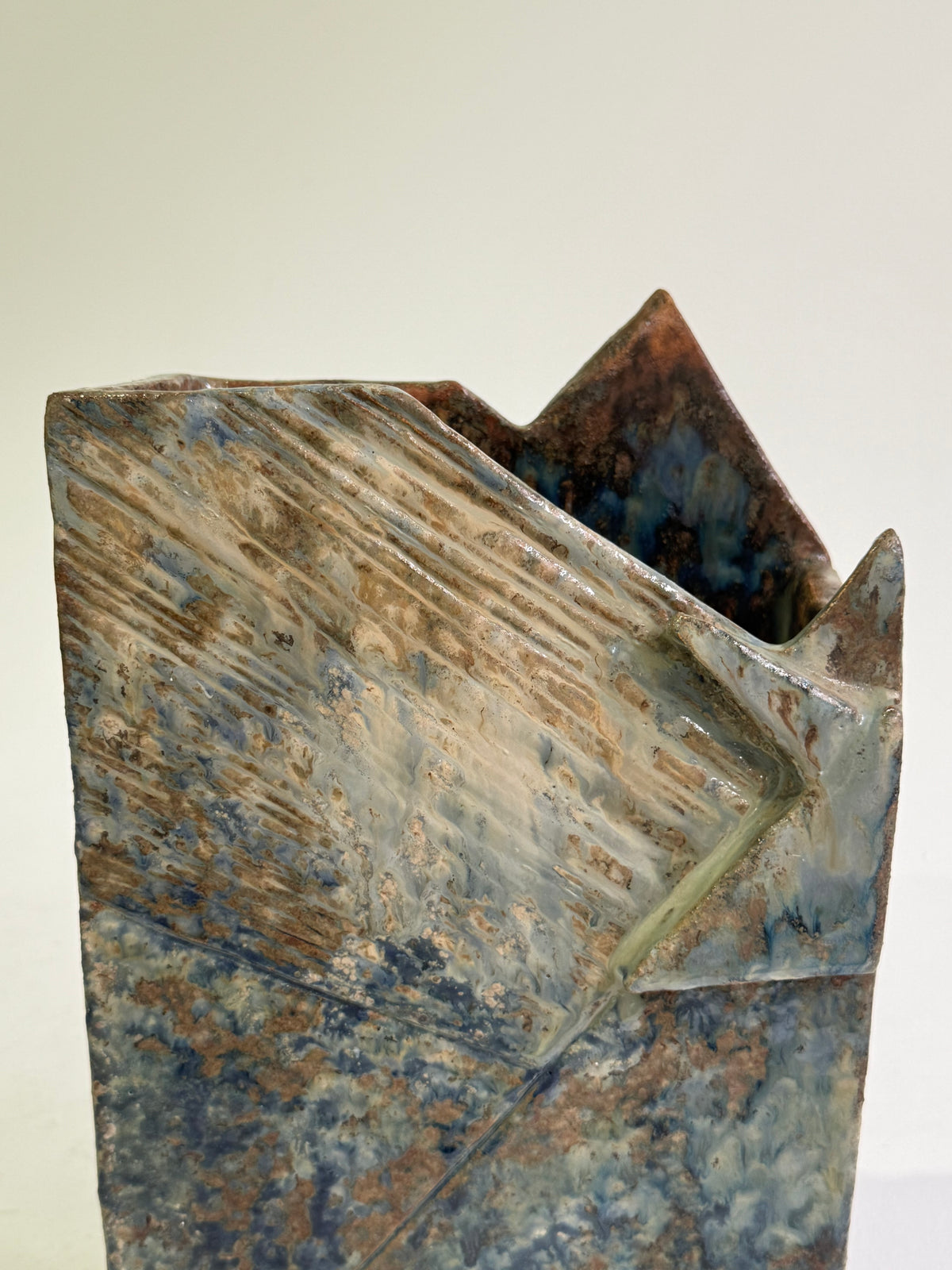 Large 1970’s French Brutalist Stoneware Vase