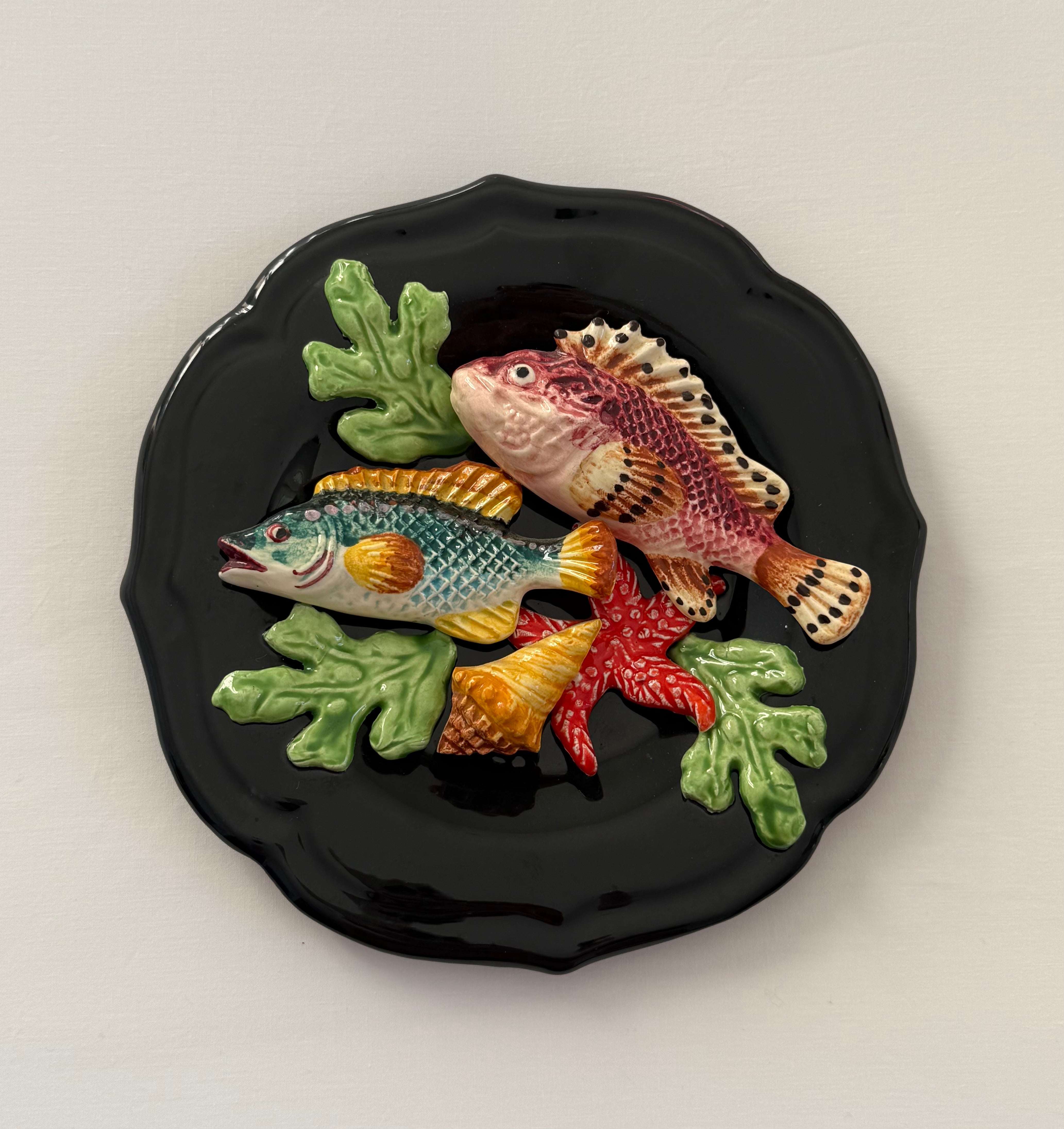 French Ceramic Majolica Wall Plate