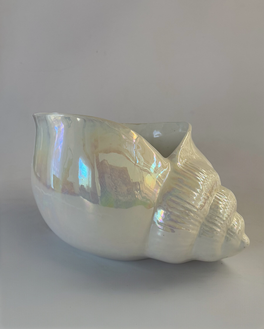 Large Italian 'Este Ceramiche' Ceramic Shell Vase