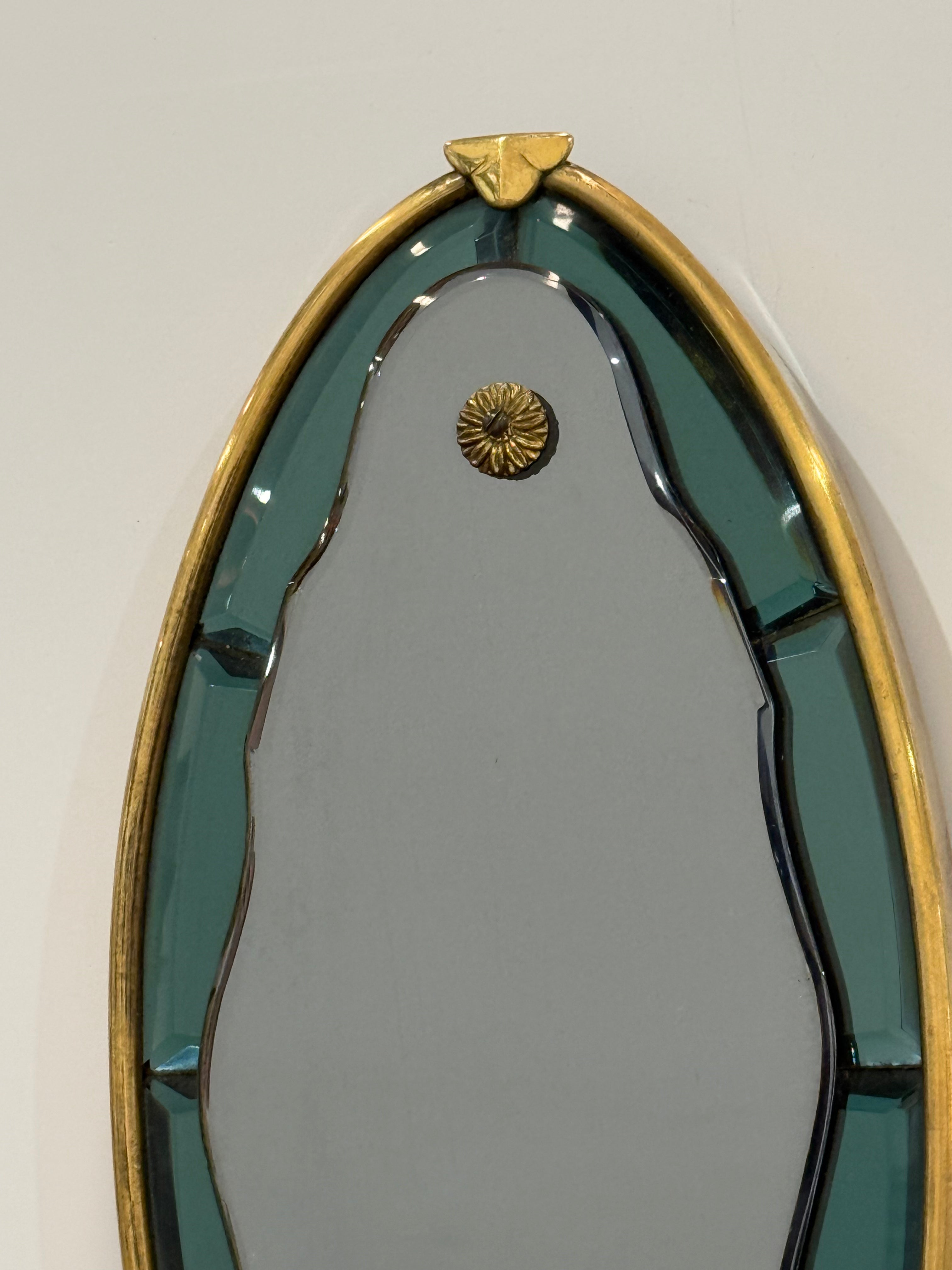 Vintage Italian Coloured Glass Mirror - Two Available