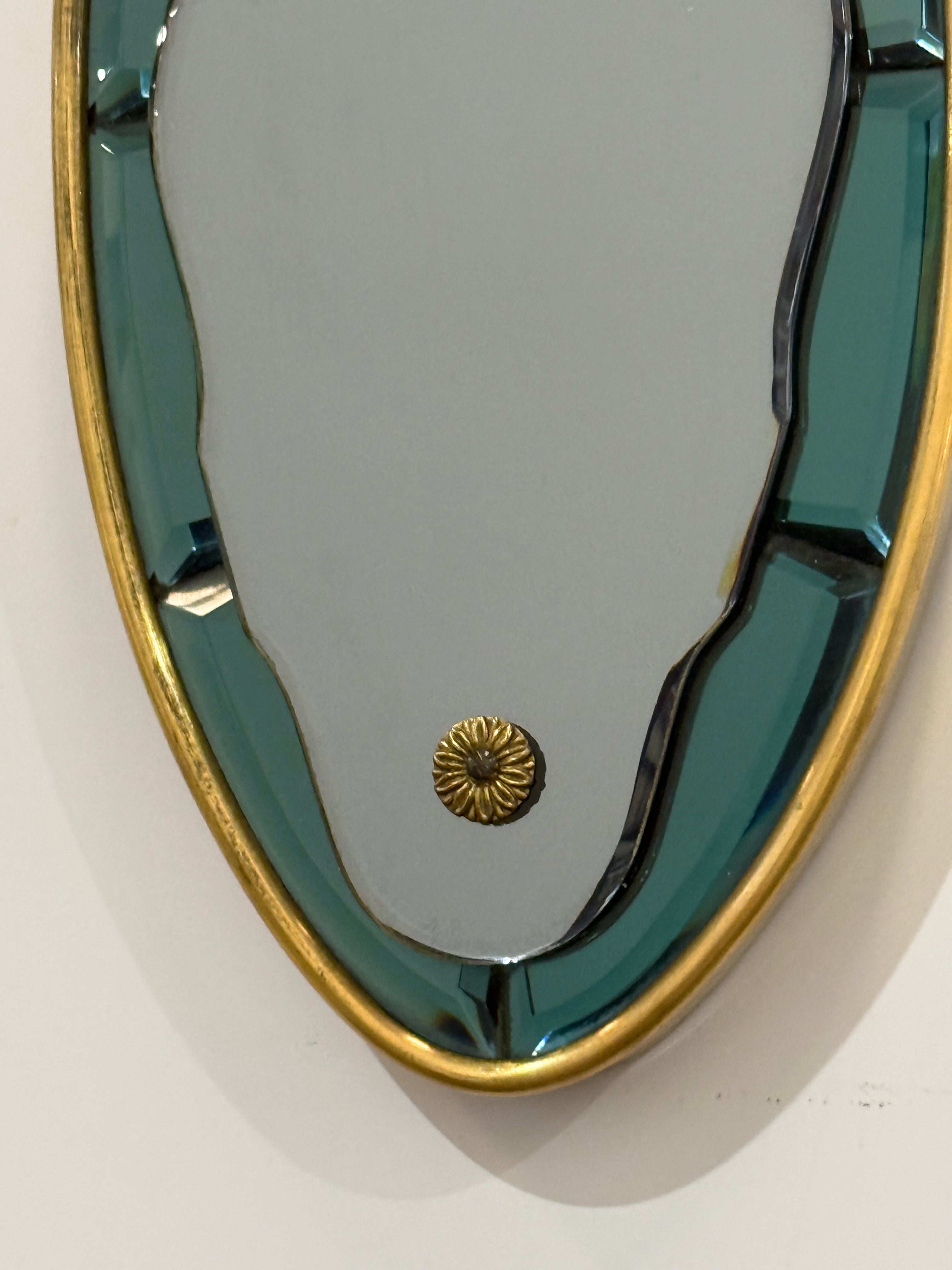 Vintage Italian Coloured Glass Mirror - Two Available
