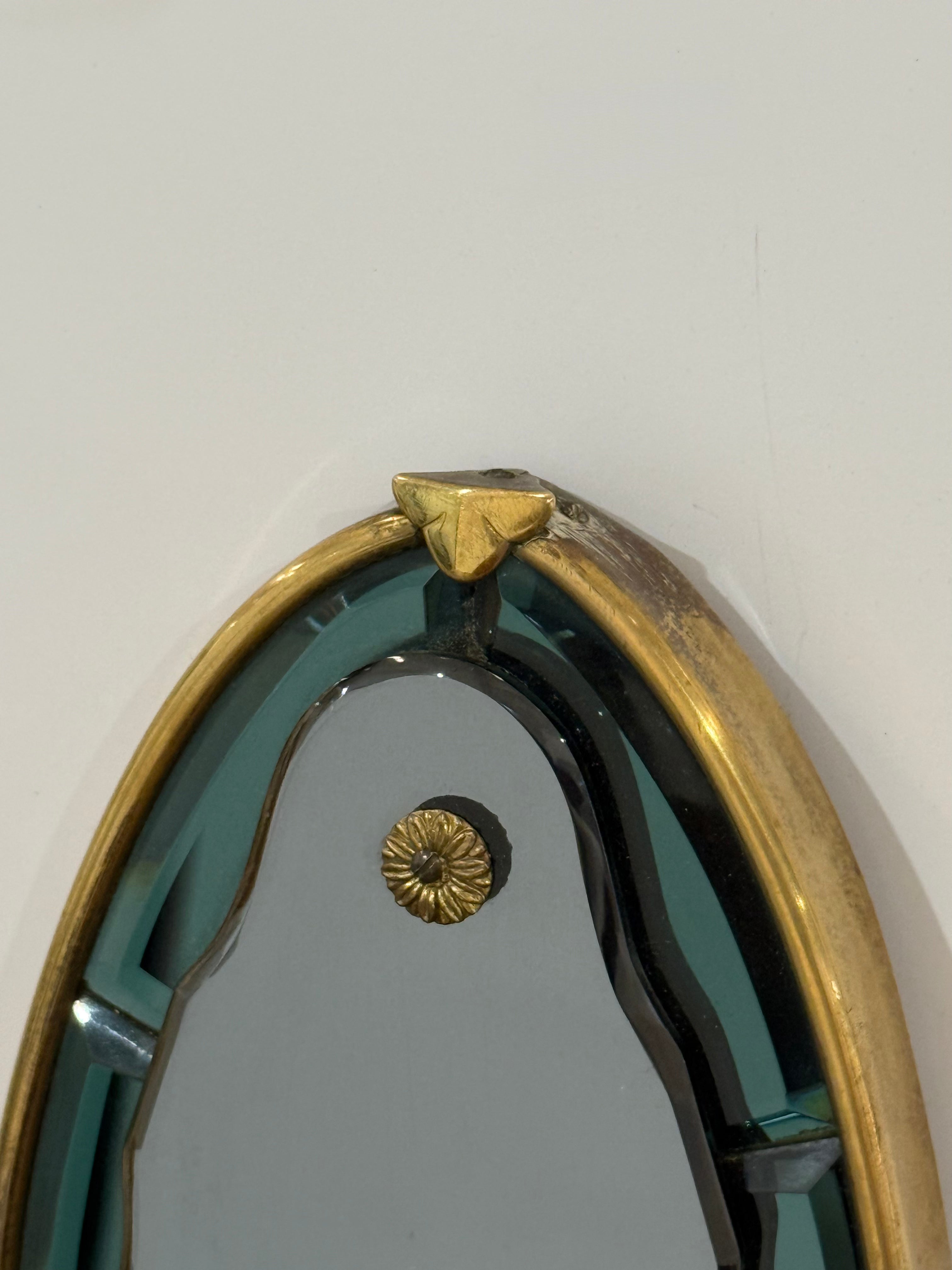 Vintage Italian Coloured Glass Mirror - Two Available