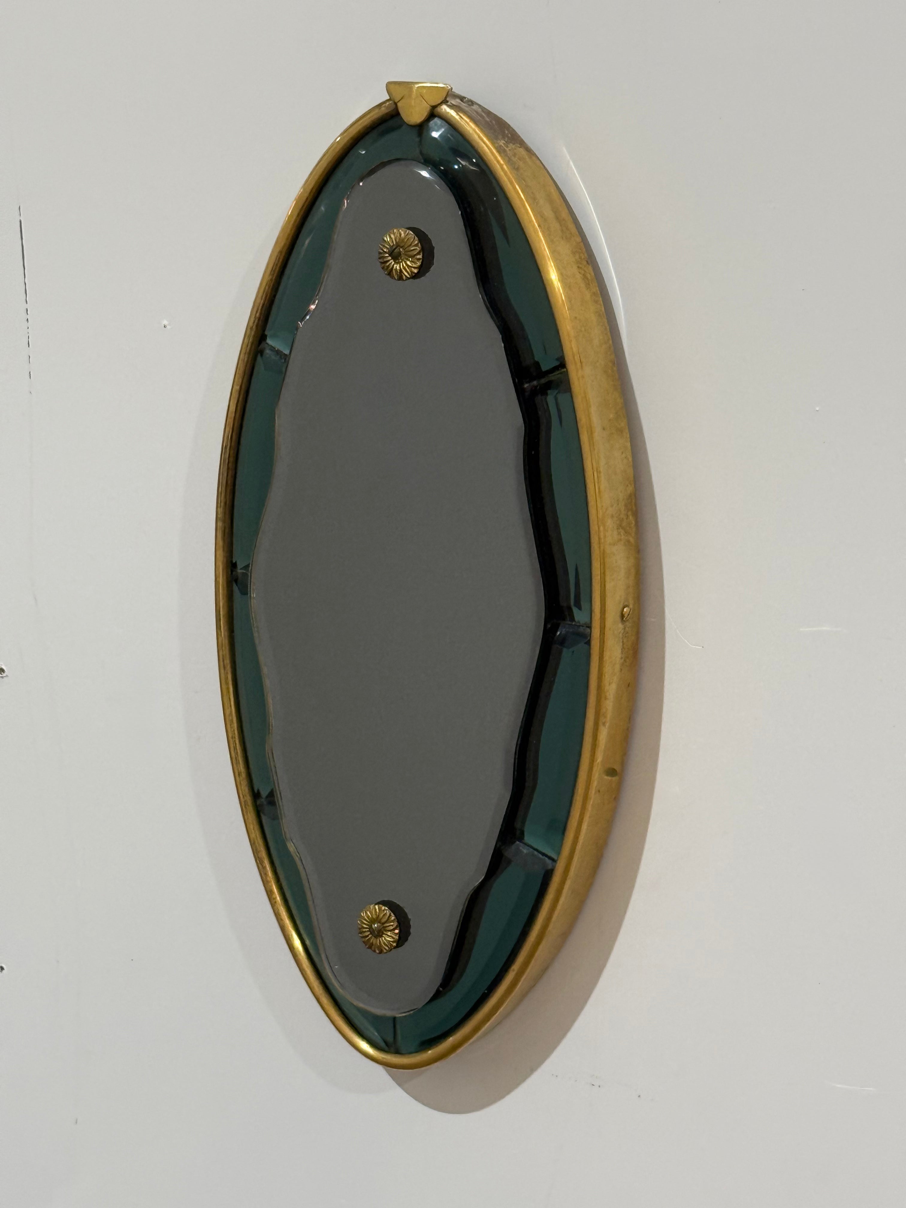 Vintage Italian Coloured Glass Mirror - Two Available