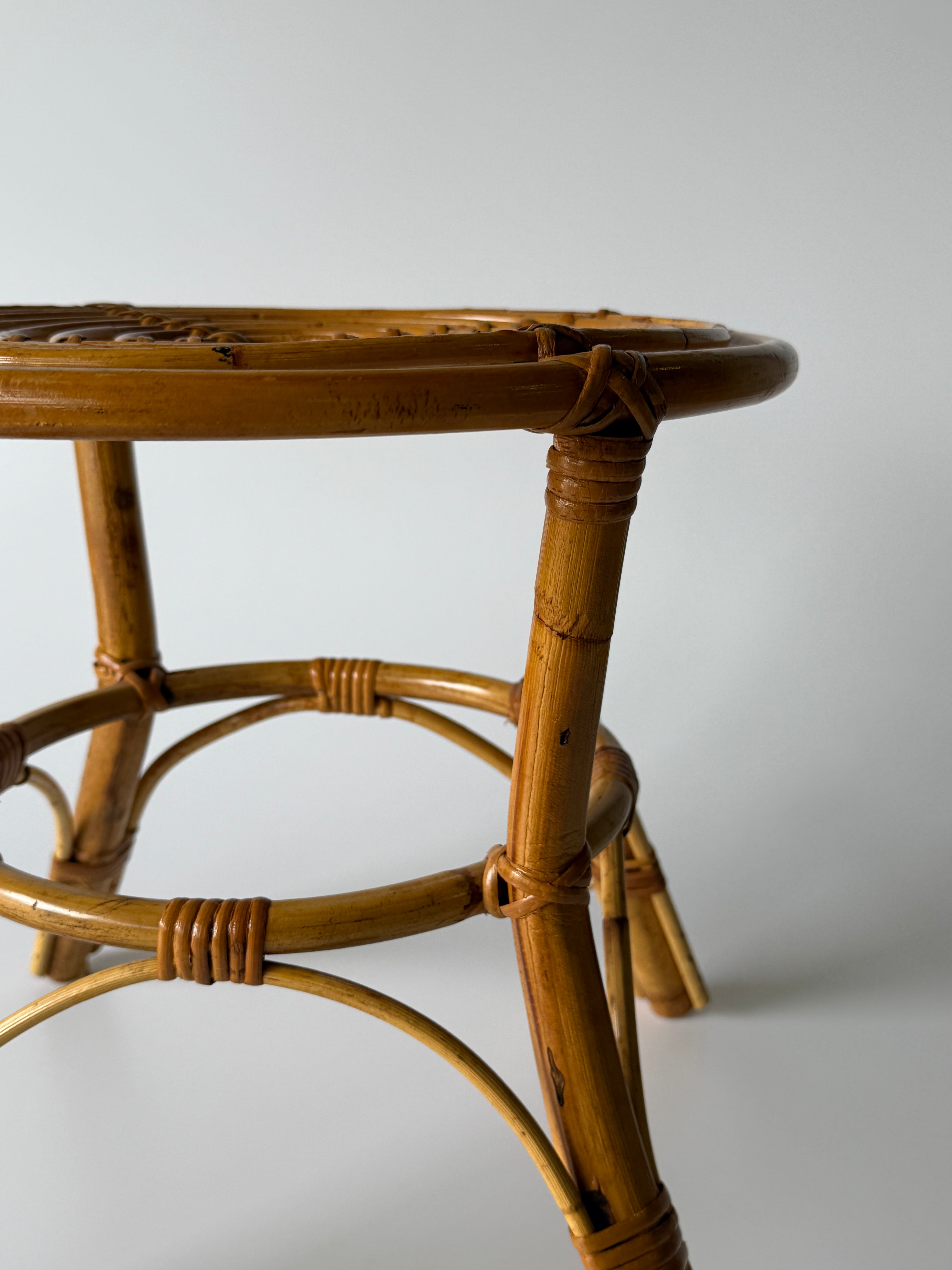 PRE-ORDER: Vintage Italian Bamboo Stool by Tito Agnoli