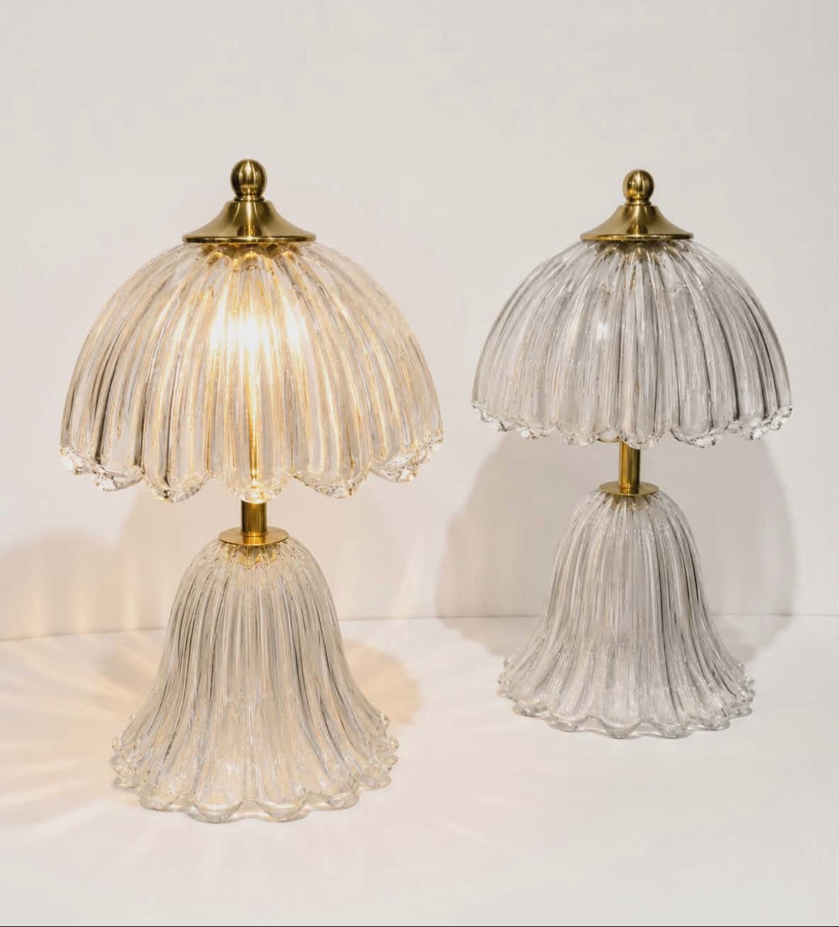 PRE-ORDER: Vintage Italian Murano Glass Table Lamp - Two Available