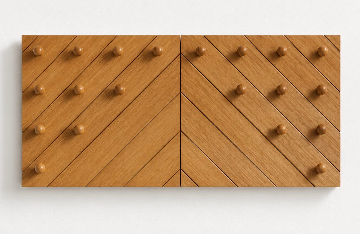 Italian Modular Timber Coat Rack - Two Available