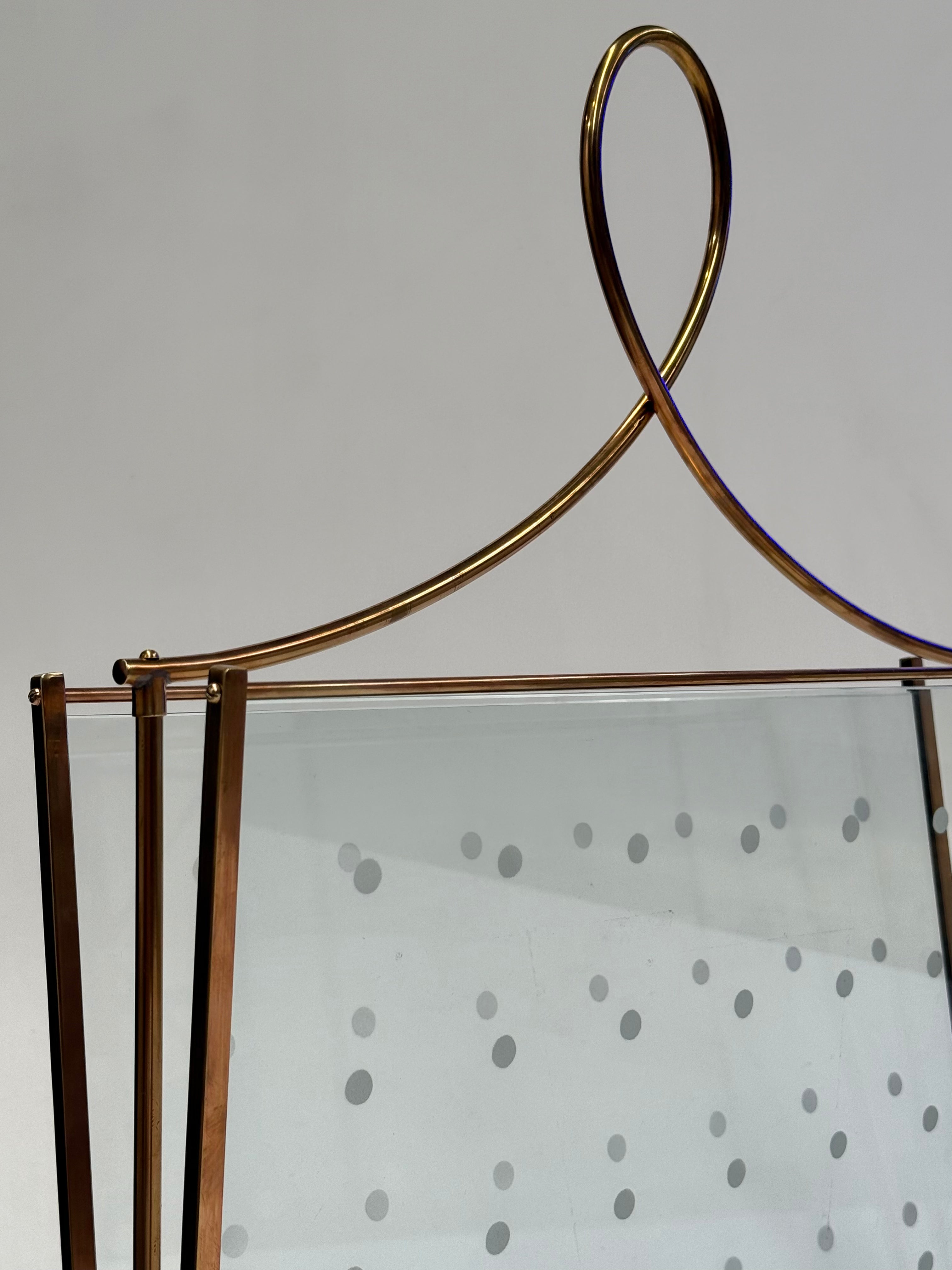 Italian Brass & Glass Magazine Rack